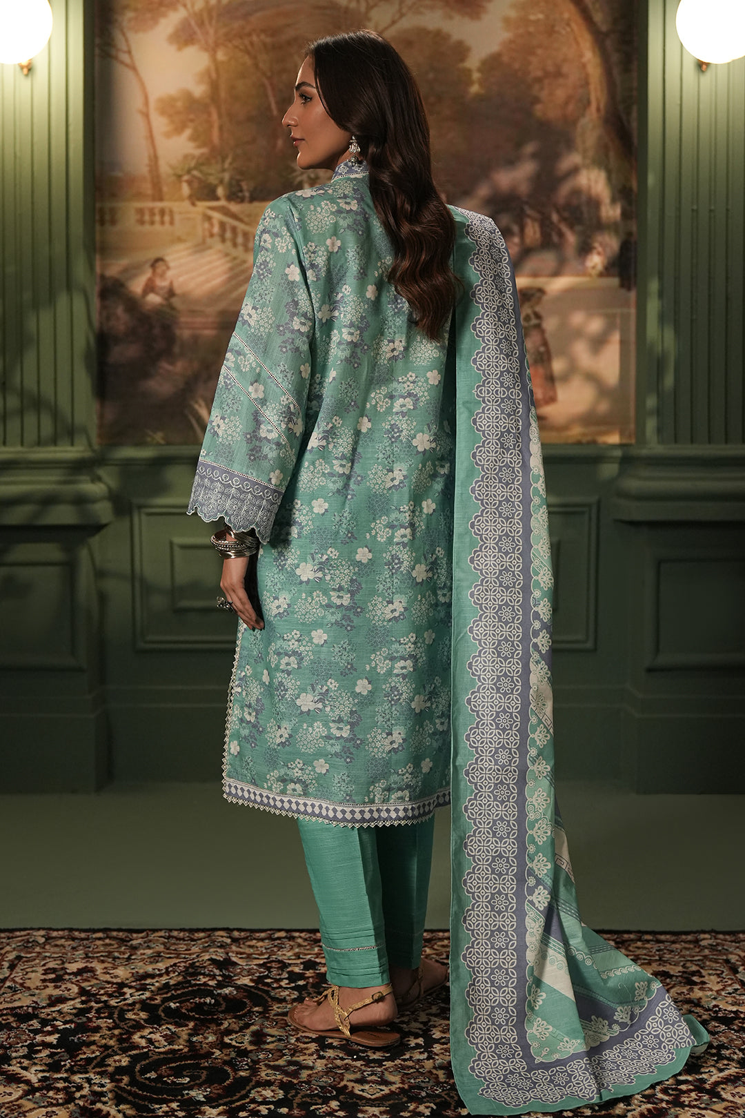 Zellbury | Unstitched 2 Piece Khaddar | Embroidered Shirt Dupatta - 0351 - by - Libasekhas UK - Registered Vendor of : Zellbury Women - 100% Original Designer Dresss