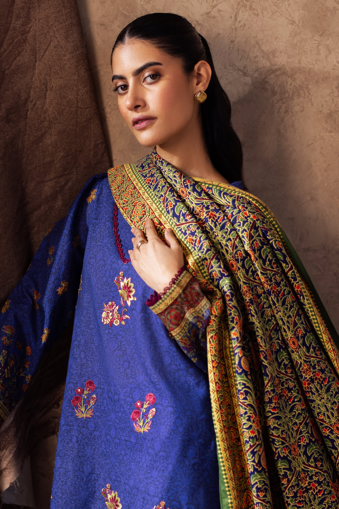 Zellbury | Unstitched 3 Piece Khaddar | Embroidered Shirt Shalwar Dupatta - 0221 - by - Libasekhas UK - Registered Vendor of : Zellbury Women - 100% Original Designer Dresss