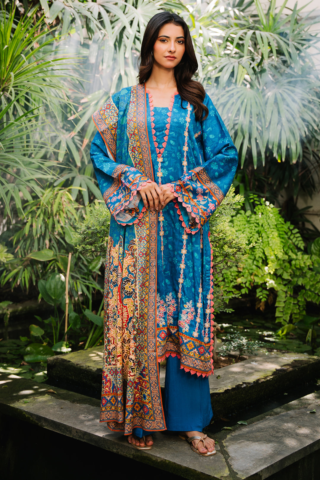 Zellbury | Unstitched 3 Piece Viscose | Embroidered Shirt Shalwar Dupatta - 0223 - by - Libasekhas UK - Registered Vendor of : Zellbury Women - 100% Original Designer Dresss