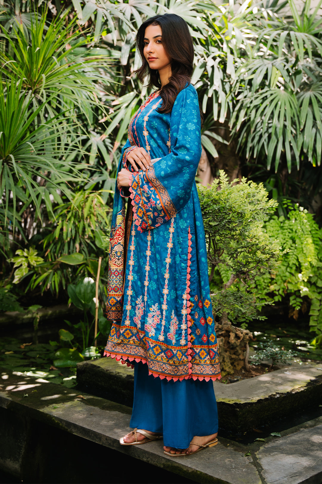Zellbury | Unstitched 3 Piece Viscose | Embroidered Shirt Shalwar Dupatta - 0223 - by - Libasekhas UK - Registered Vendor of : Zellbury Women - 100% Original Designer Dresss