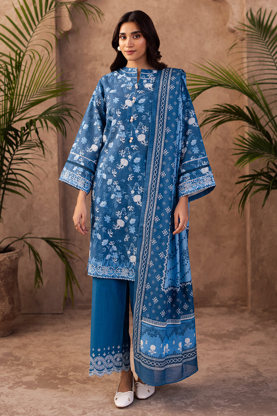 Zellbury | Unstitched 3 Piece Khaddar | Embroidered Shirt Shalwar Dupatta - 0226 - by - Libasekhas UK - Registered Vendor of : Zellbury Women - 100% Original Designer Dresss