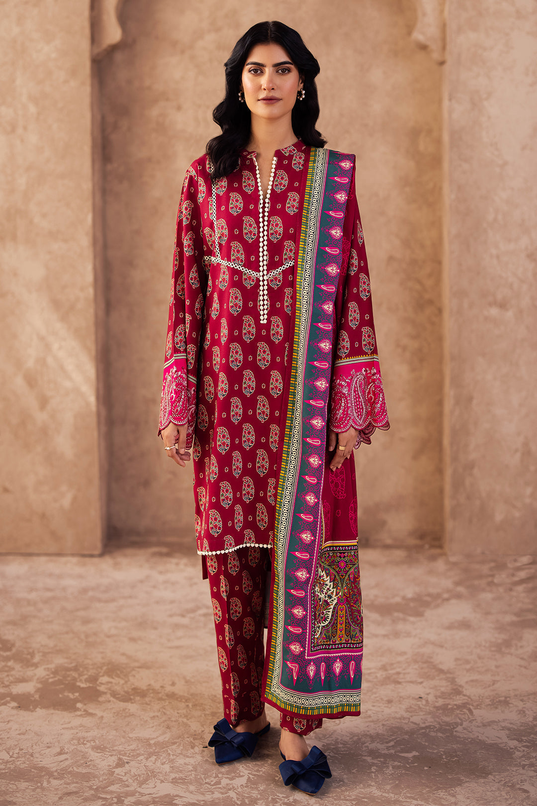Zellbury | Unstitched 3 Piece Viscose | Embroidered Shirt Shalwar Dupatta - 0228 - by - Libasekhas UK - Registered Vendor of : Zellbury Women - 100% Original Designer Dresss