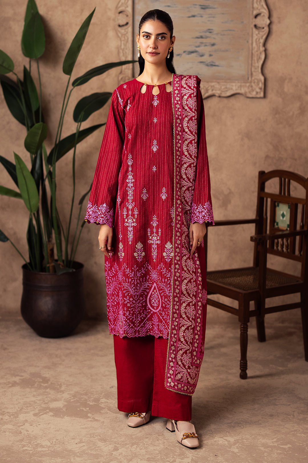 Zellbury | Unstitched 3 Piece Khaddar | Embroidered Shirt Shalwar Shawl - 0231 - by - Libasekhas UK - Registered Vendor of : Zellbury Women - 100% Original Designer Dresss