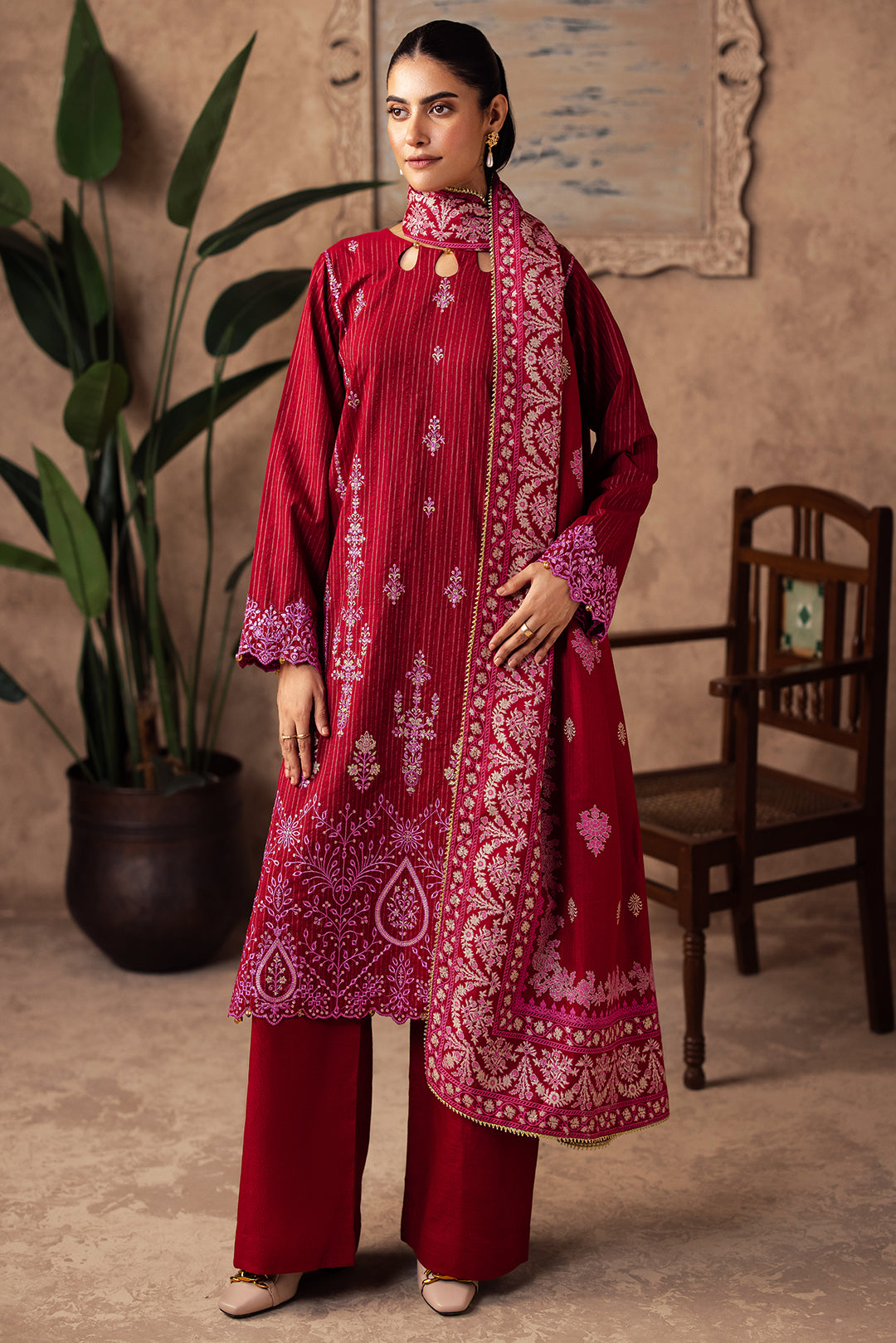 Zellbury | Unstitched 3 Piece Khaddar | Embroidered Shirt Shalwar Shawl - 0231 - by - Libasekhas UK - Registered Vendor of : Zellbury Women - 100% Original Designer Dresss