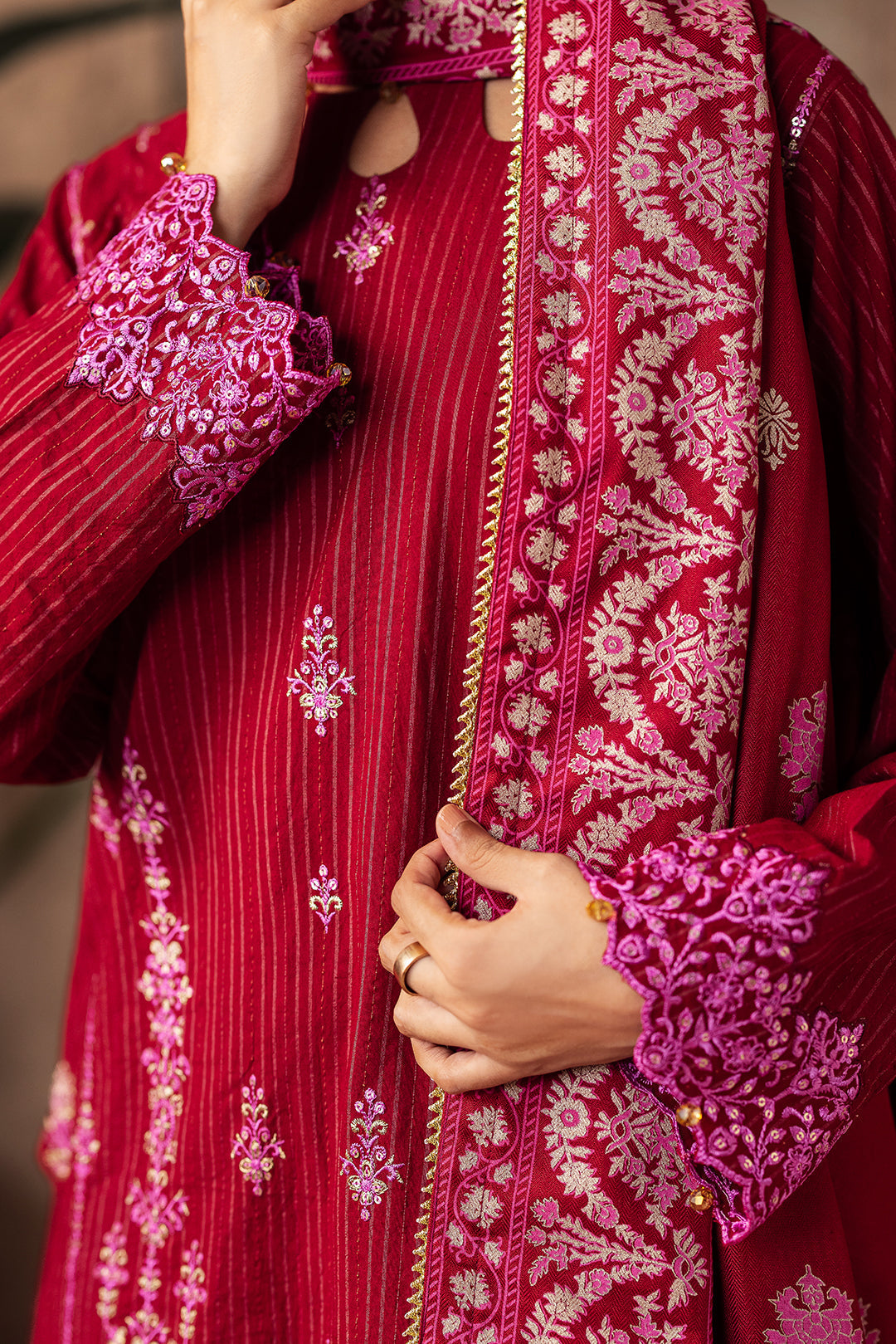 Zellbury | Unstitched 3 Piece Khaddar | Embroidered Shirt Shalwar Shawl - 0231 - by - Libasekhas UK - Registered Vendor of : Zellbury Women - 100% Original Designer Dresss