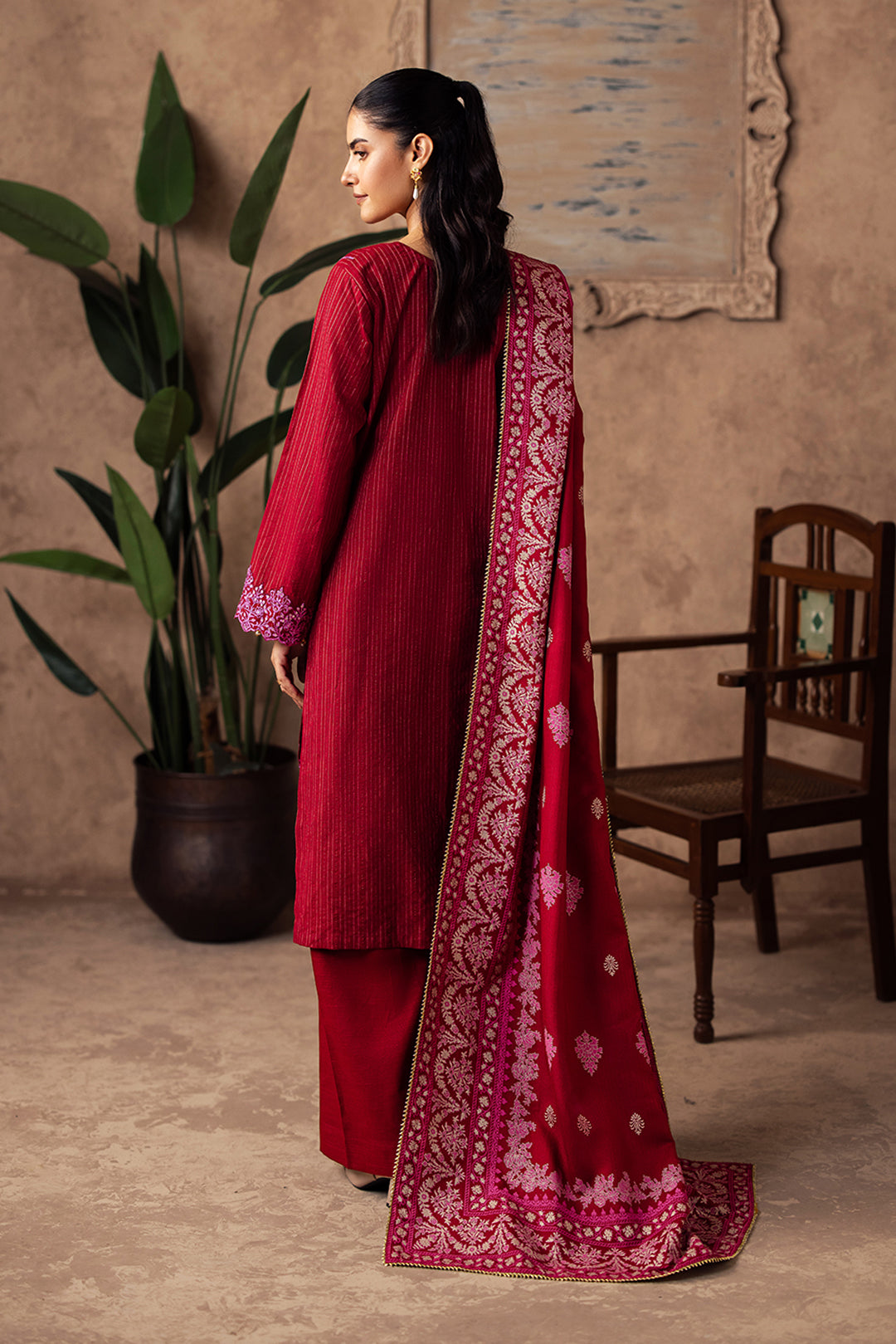 Zellbury | Unstitched 3 Piece Khaddar | Embroidered Shirt Shalwar Shawl - 0231 - by - Libasekhas UK - Registered Vendor of : Zellbury Women - 100% Original Designer Dresss