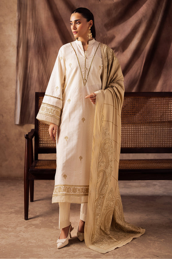 Zellbury | Unstitched 3 Piece Khaddar | Embroidered Shirt Shalwar Shawl - 0232 - by - Libasekhas UK - Registered Vendor of : Zellbury Women - 100% Original Designer Dresss