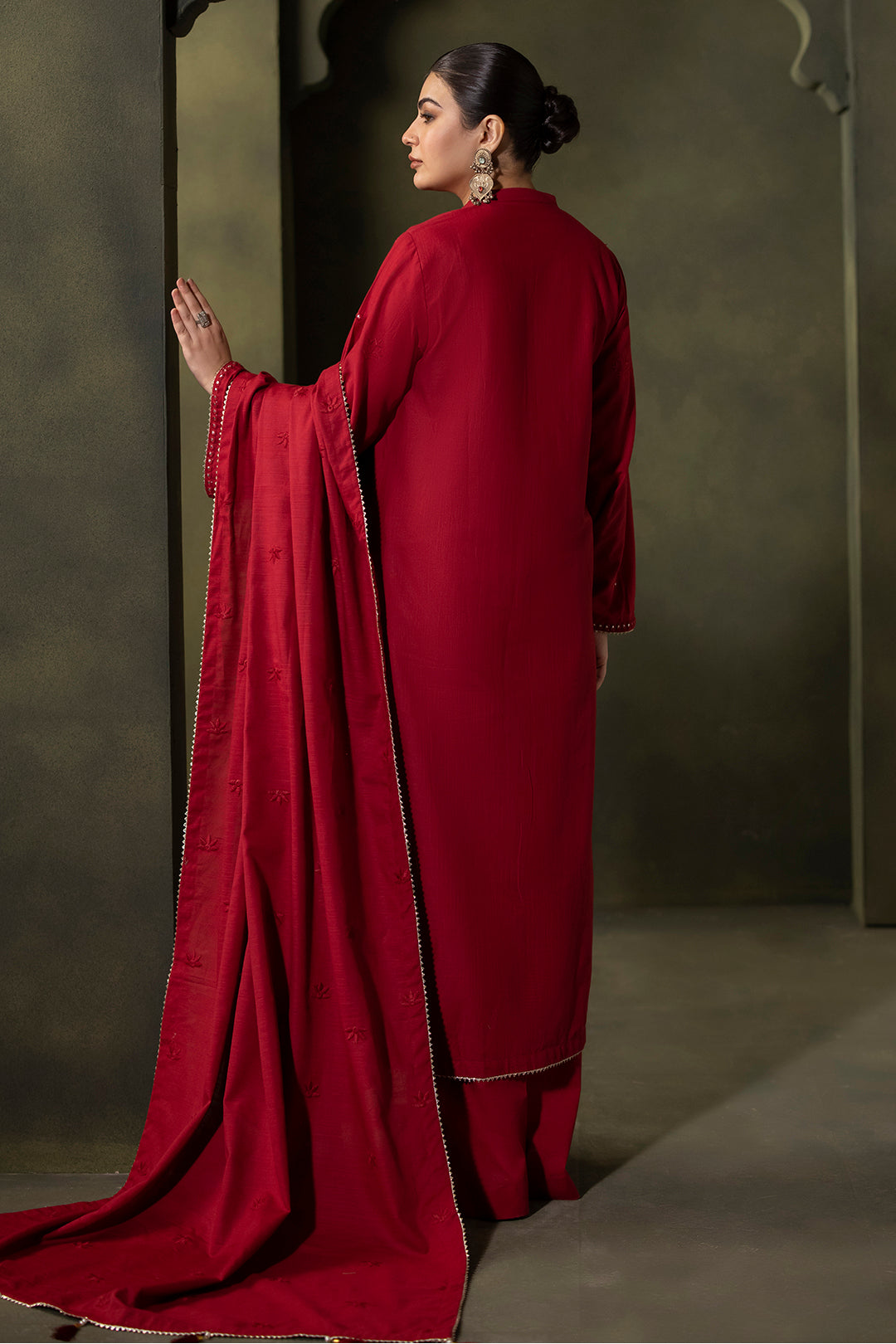 Zellbury | Unstitched 3 Piece Khaddar | Embroidered Shirt Shalwar Dupatta - 0238 - by - Libasekhas UK - Registered Vendor of : Zellbury Women - 100% Original Designer Dresss