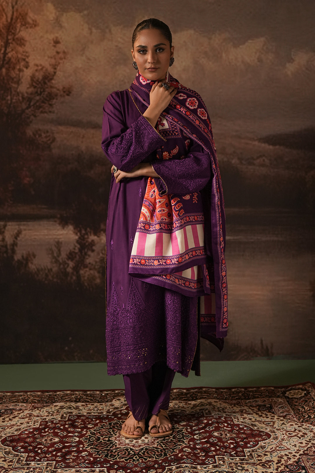 Zellbury | Unstitched 3 Piece Viscose | Embroidered Shirt Shalwar Shawl - 0248 - by - Libasekhas UK - Registered Vendor of : Zellbury Women - 100% Original Designer Dresss