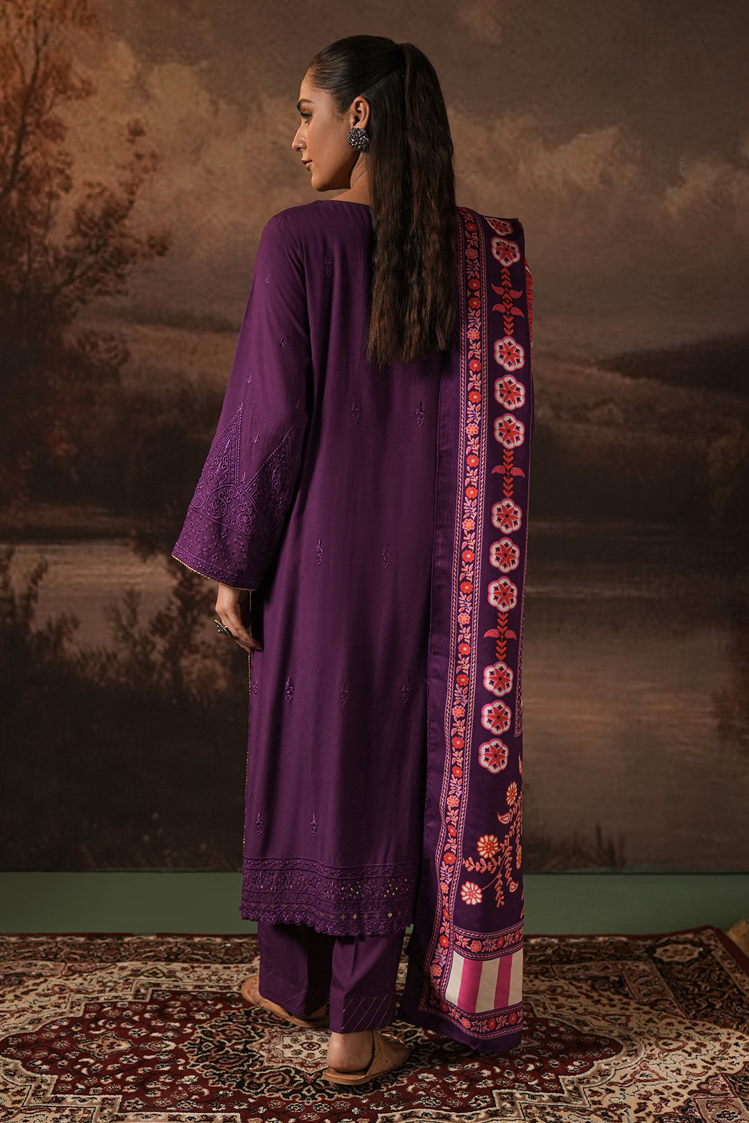 Zellbury | Unstitched 3 Piece Viscose | Embroidered Shirt Shalwar Shawl - 0248 - by - Libasekhas UK - Registered Vendor of : Zellbury Women - 100% Original Designer Dresss