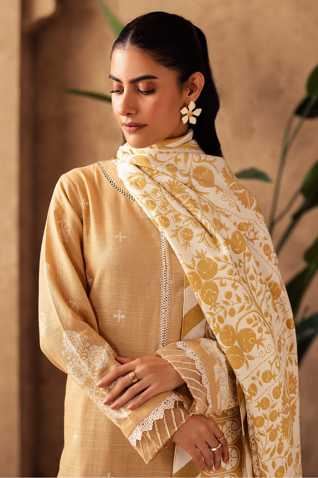 Zellbury | Unstitched 3 Piece Khaddar | Embroidered Shirt Shalwar Shawl - 0310 - by - Libasekhas UK - Registered Vendor of : Zellbury Women - 100% Original Designer Dresss