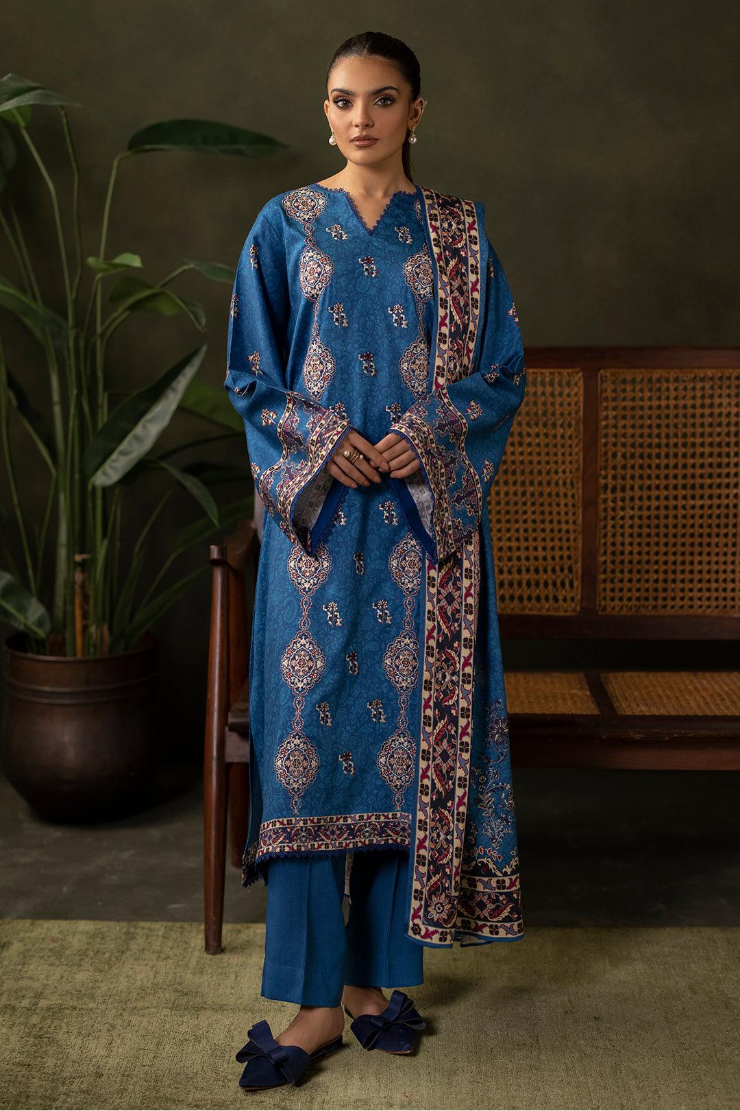 Zellbury | Unstitched 3 Piece Viscose | Embroidered Shirt Shalwar Dupatta - 0313 - by - Libasekhas UK - Registered Vendor of : Zellbury Women - 100% Original Designer Dresss