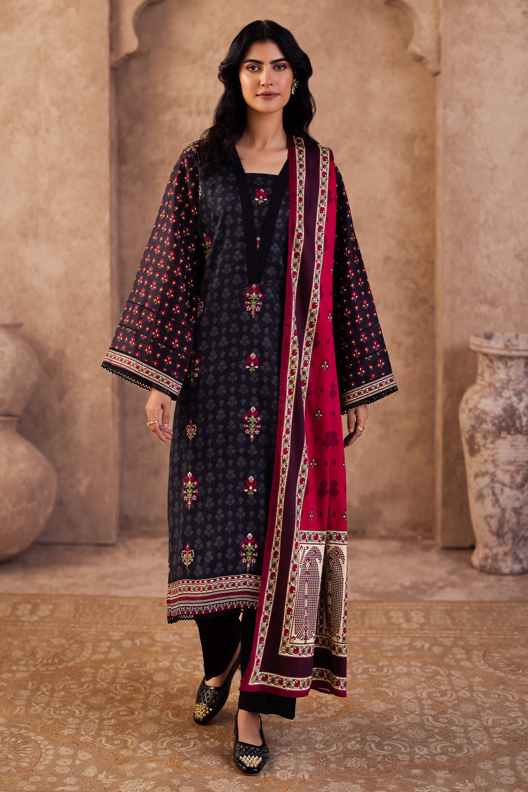 Zellbury | Unstitched 3 Piece Viscose | Embroidered Shirt Shalwar Dupatta - 0314 - by - Libasekhas UK - Registered Vendor of : Zellbury Women - 100% Original Designer Dresss
