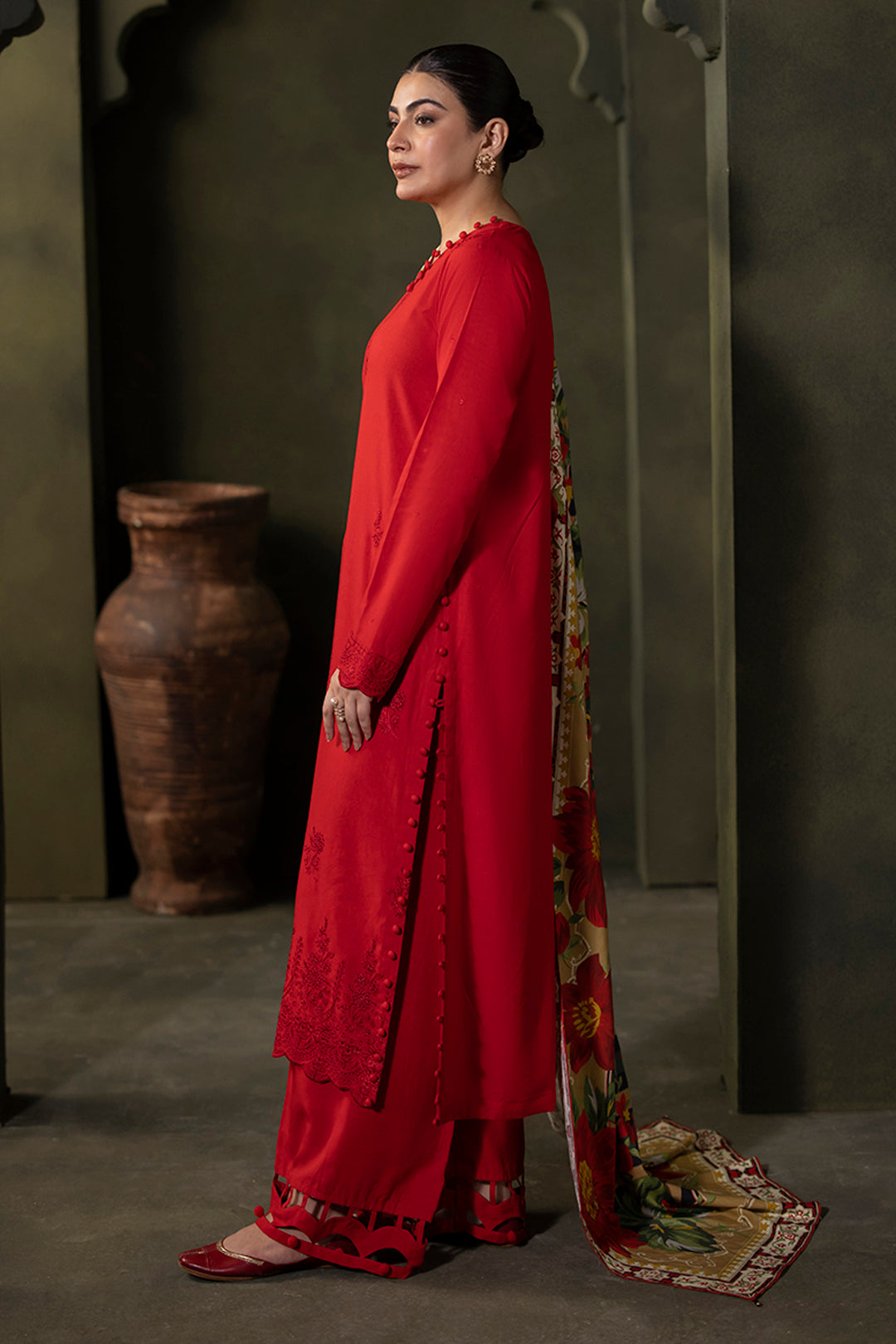 Zellbury | Unstitched 3 Piece Viscose | Embroidered Shirt Shalwar Dupatta - 0324 - by - Libasekhas UK - Registered Vendor of : Zellbury Women - 100% Original Designer Dresss