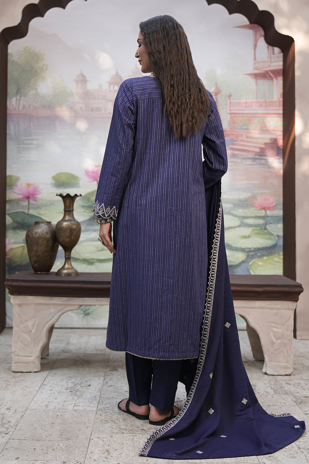 Zellbury | Unstitched 3 Piece Khaddar | Embroidered Shirt Shalwar Shawl - 0409 - by - Libasekhas UK - Registered Vendor of : Zellbury Women - 100% Original Designer Dresss
