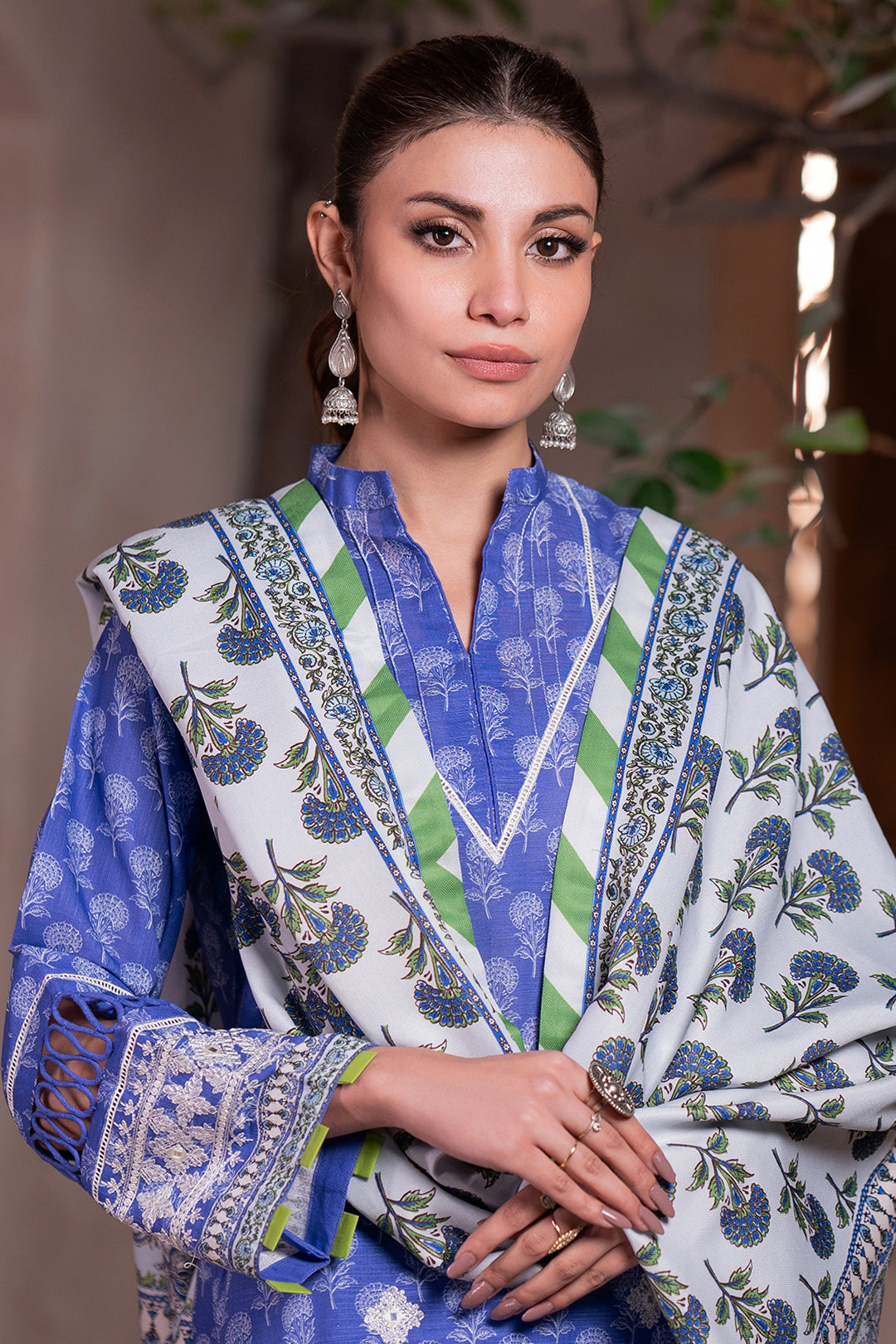Zellbury | Unstitched 3 Piece Khaddar | Embroidered Shirt Shalwar Dupatta - 0589 - by - Libasekhas UK - Registered Vendor of : Zellbury Women - 100% Original Designer Dresss