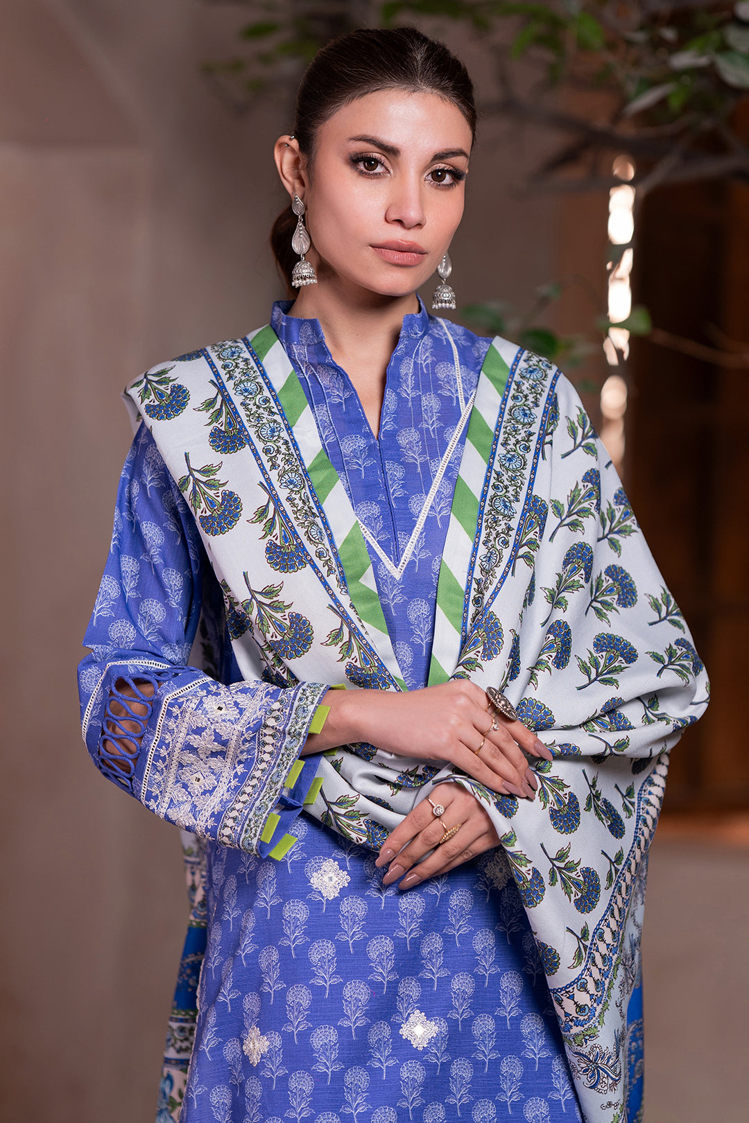 Zellbury | Unstitched 3 Piece Khaddar | Embroidered Shirt Shalwar Dupatta - 0589 - by - Libasekhas UK - Registered Vendor of : Zellbury Women - 100% Original Designer Dresss