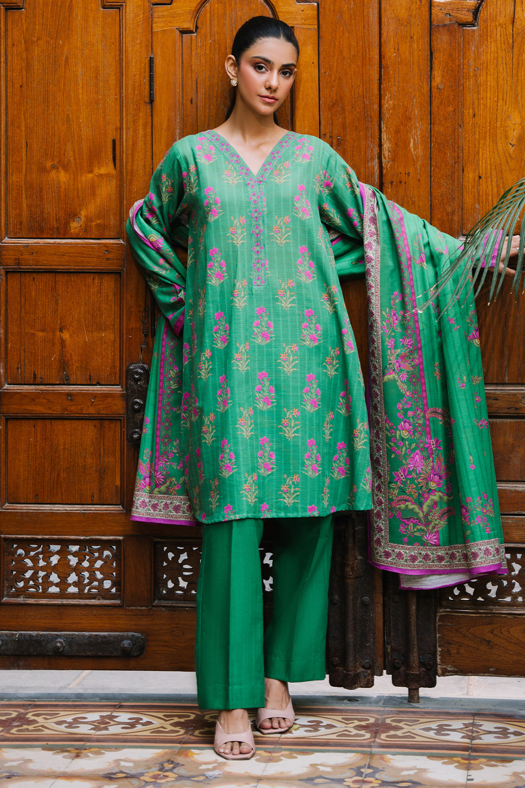 Zellbury | Unstitched 2 Piece Khaddar | Shirt Dupatta - 0159 - by - Libasekhas UK - Registered Vendor of : Zellbury Women - 100% Original Designer Dresss
