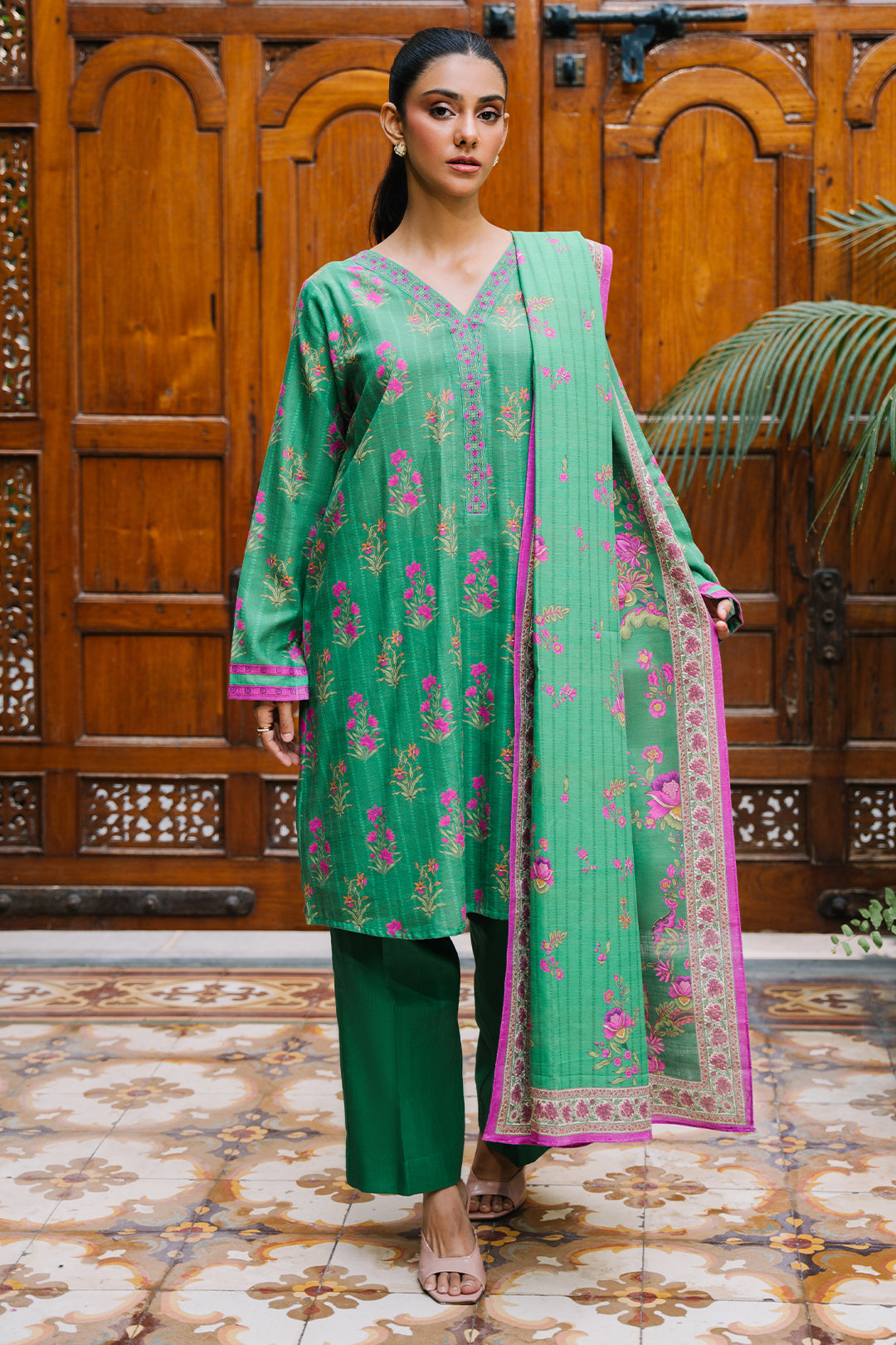 Zellbury | Unstitched 2 Piece Khaddar | Shirt Dupatta - 0159 - by - Libasekhas UK - Registered Vendor of : Zellbury Women - 100% Original Designer Dresss