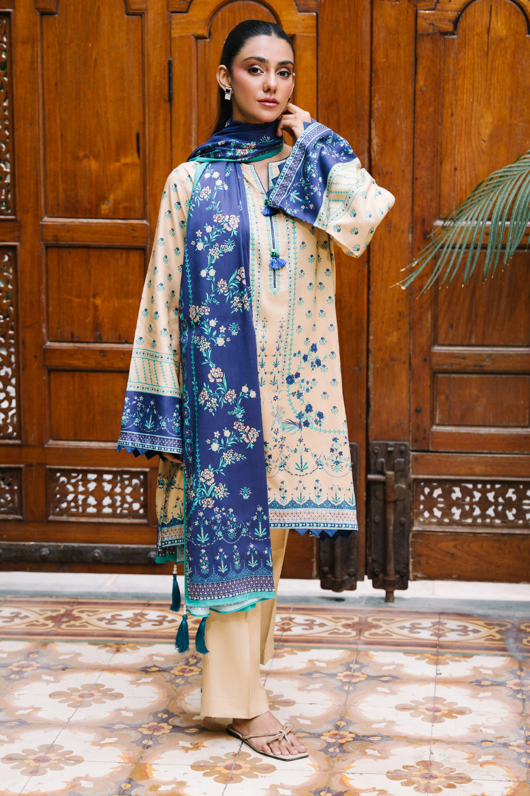 Zellbury | Unstitched 2 Piece Viscose | Shirt Dupatta - 0161 - by - Libasekhas UK - Registered Vendor of : Zellbury Women - 100% Original Designer Dresss