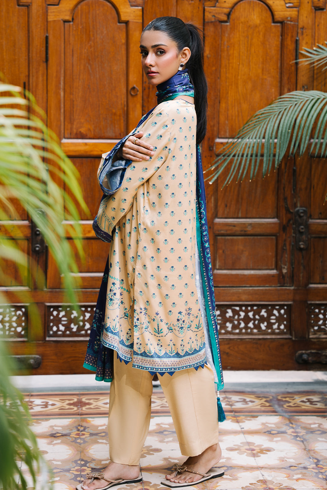 Zellbury | Unstitched 2 Piece Viscose | Shirt Dupatta - 0161 - by - Libasekhas UK - Registered Vendor of : Zellbury Women - 100% Original Designer Dresss
