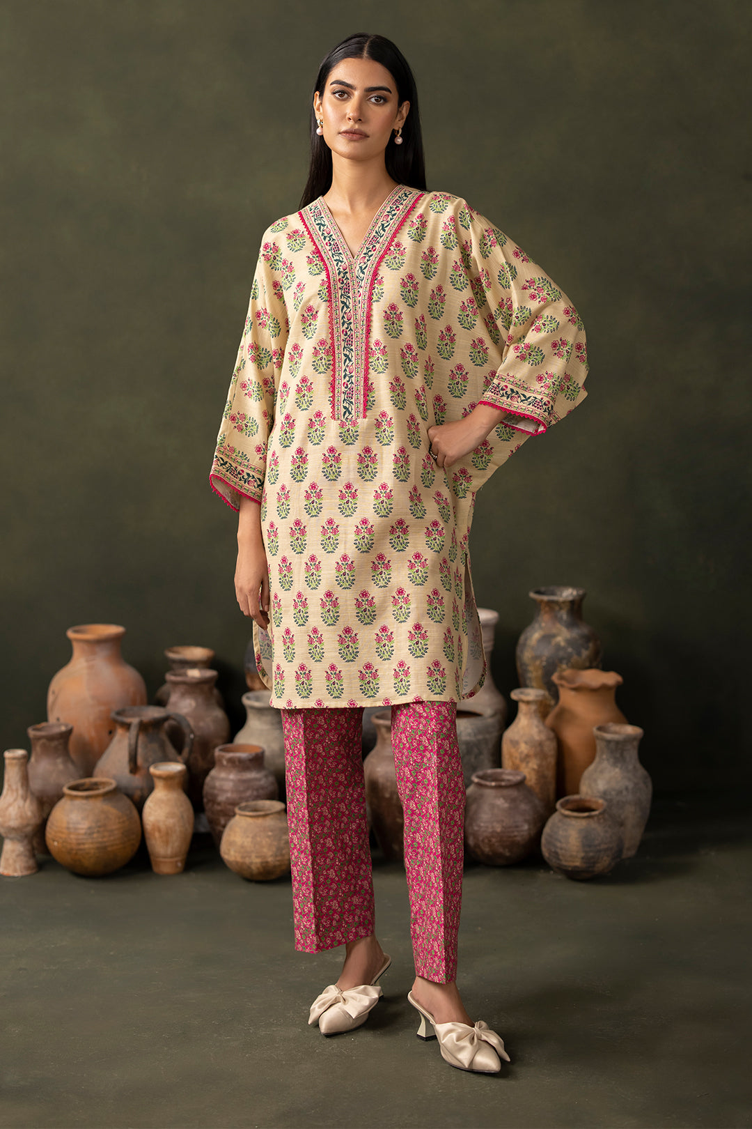 Zellbury | Unstitched 2 Piece Khaddar | Shirt Shalwar - 0256 - by - Libasekhas UK - Registered Vendor of : Zellbury Women - 100% Original Designer Dresss