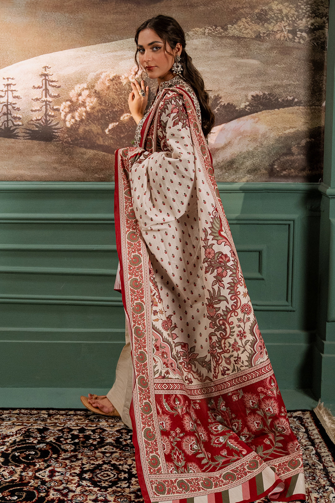 Zellbury | Unstitched 2 Piece Khaddar | Shirt Dupatta - 0334 - by - Libasekhas UK - Registered Vendor of : Zellbury Women - 100% Original Designer Dresss