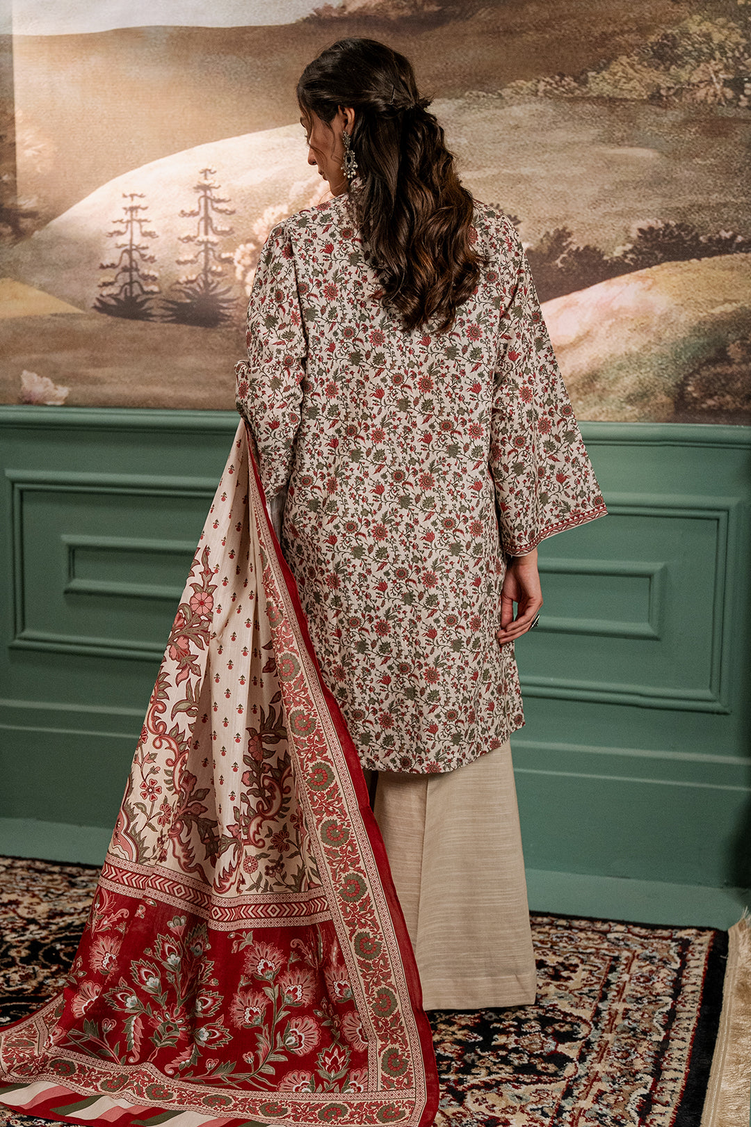 Zellbury | Unstitched 2 Piece Khaddar | Shirt Dupatta - 0334 - by - Libasekhas UK - Registered Vendor of : Zellbury Women - 100% Original Designer Dresss