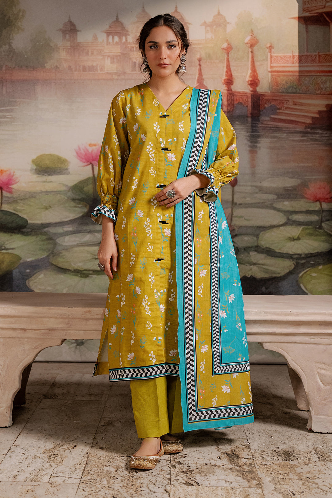 Zellbury | Unstitched 2 Piece Khaddar | Shirt Dupatta - 0423 - by - Libasekhas UK - Registered Vendor of : Zellbury Women - 100% Original Designer Dresss