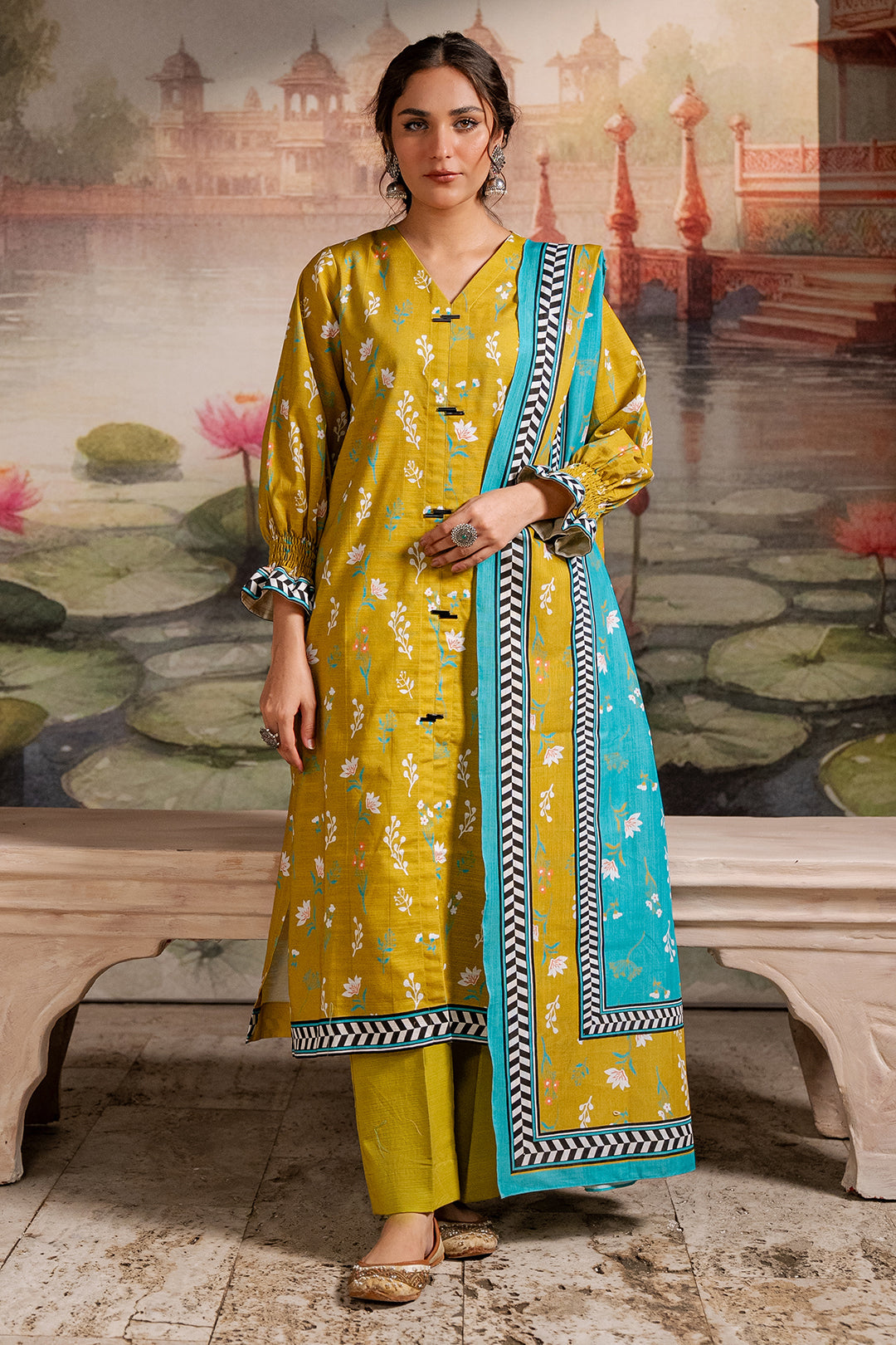 Zellbury | Unstitched 2 Piece Khaddar | Shirt Dupatta - 0423 - by - Libasekhas UK - Registered Vendor of : Zellbury Women - 100% Original Designer Dresss