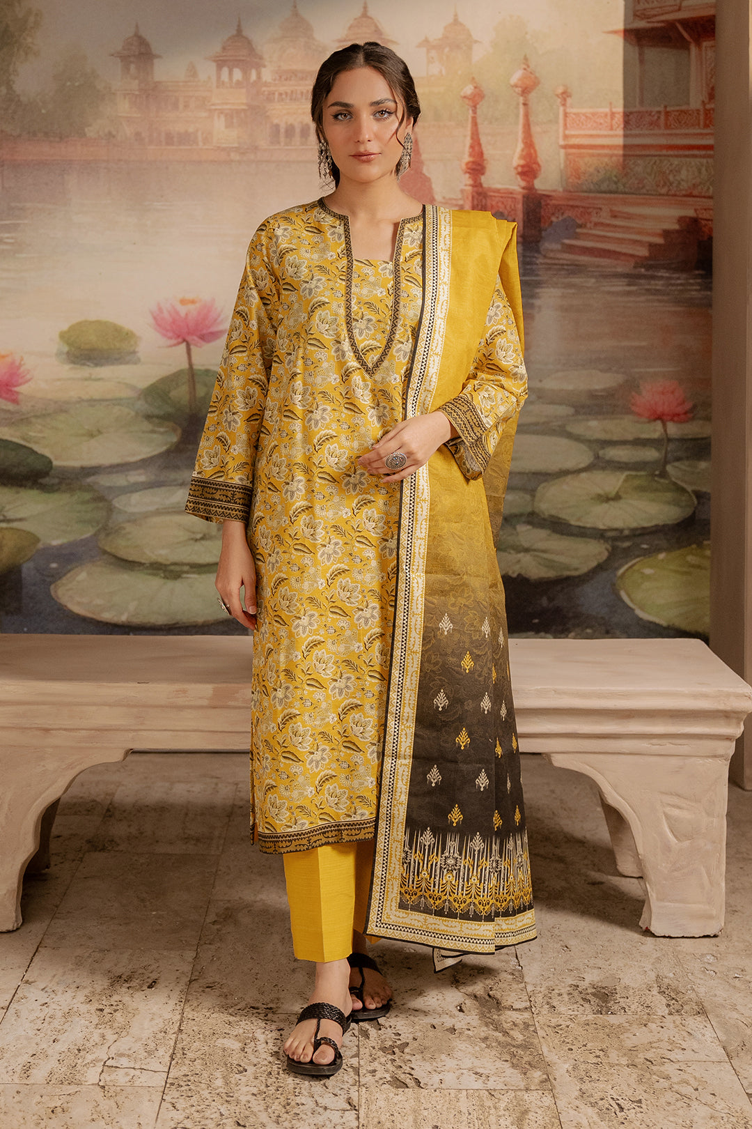 Zellbury | Unstitched 2 Piece Khaddar | Shirt Dupatta - 0424 - by - Libasekhas UK - Registered Vendor of : Zellbury Women - 100% Original Designer Dresss