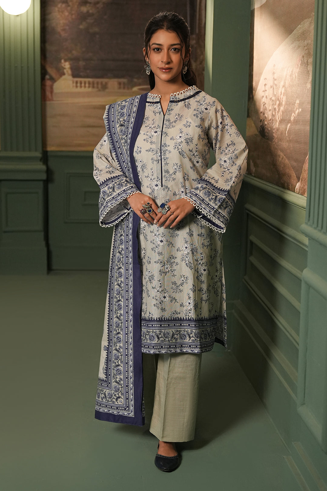 Zellbury | Unstitched 2 Piece Khaddar | Shirt Dupatta - 0426 - by - Libasekhas UK - Registered Vendor of : Zellbury Women - 100% Original Designer Dresss