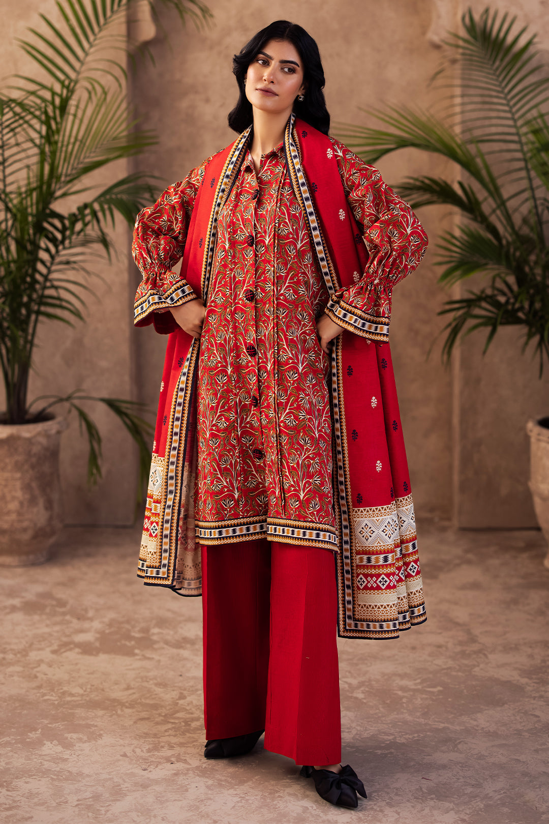 Zellbury | Unstitched 3 Piece Khaddar | Shirt Shalwar Dupatta - 0189 - by - Libasekhas UK - Registered Vendor of : Zellbury Women - 100% Original Designer Dresss
