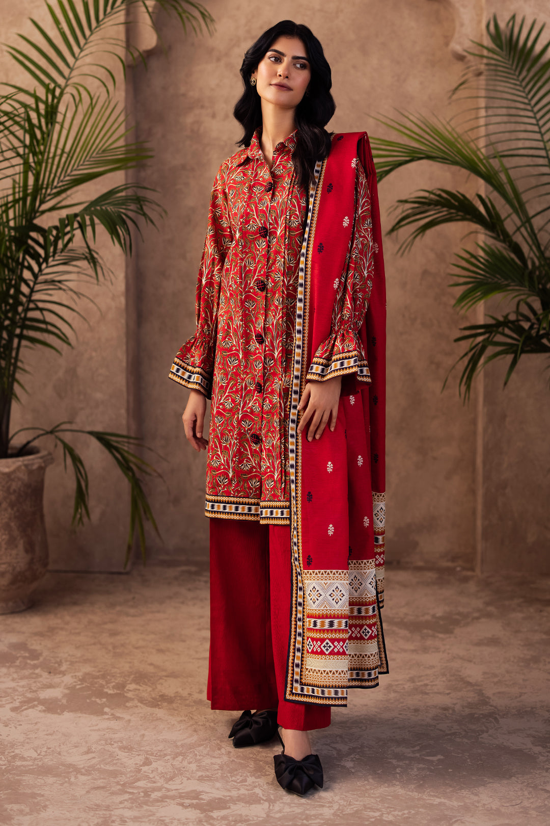 Zellbury | Unstitched 3 Piece Khaddar | Shirt Shalwar Dupatta - 0189 - by - Libasekhas UK - Registered Vendor of : Zellbury Women - 100% Original Designer Dresss