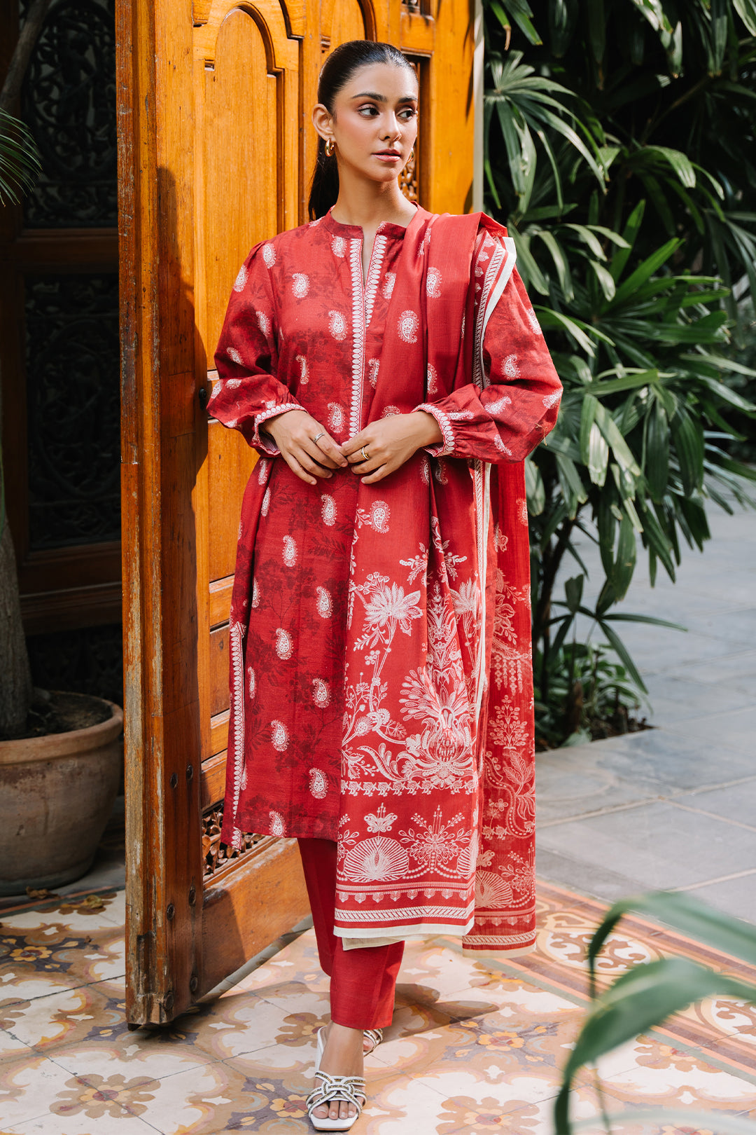 Zellbury | Unstitched 3 Piece Khaddar | Shirt Shalwar Dupatta - 0193 - by - Libasekhas UK - Registered Vendor of : Zellbury Women - 100% Original Designer Dresss