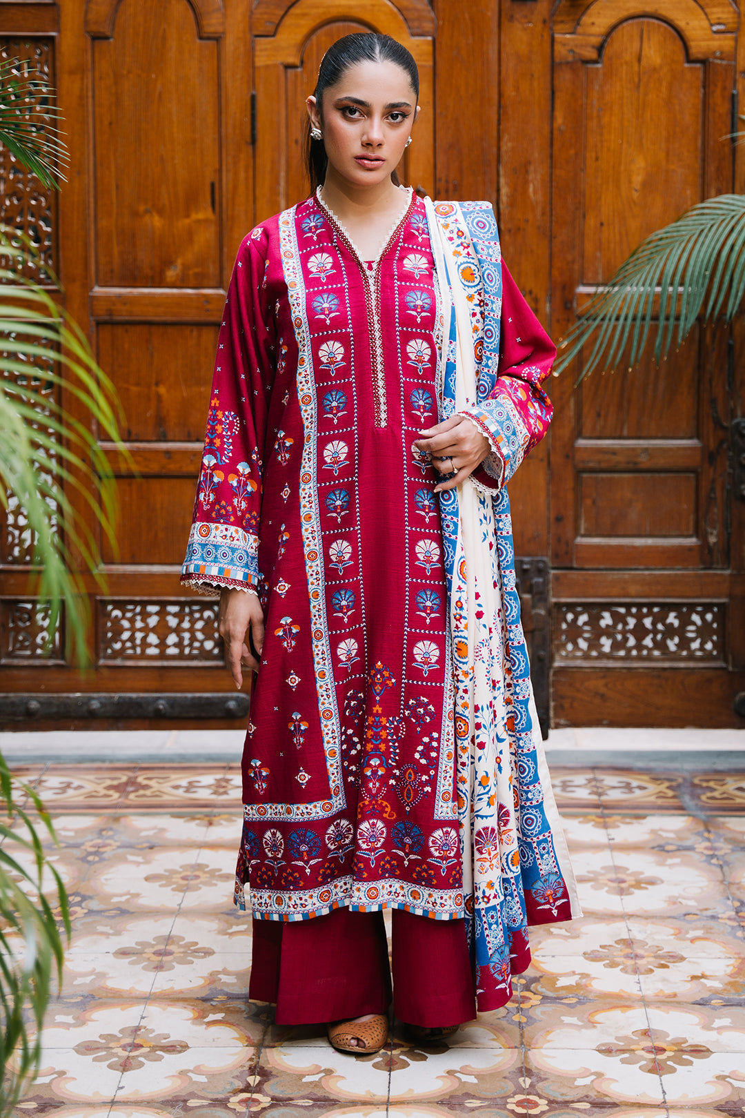 Zellbury | Unstitched 3 Piece Khaddar | Shirt Shalwar Dupatta - 0197 - by - Libasekhas UK - Registered Vendor of : Zellbury Women - 100% Original Designer Dresss