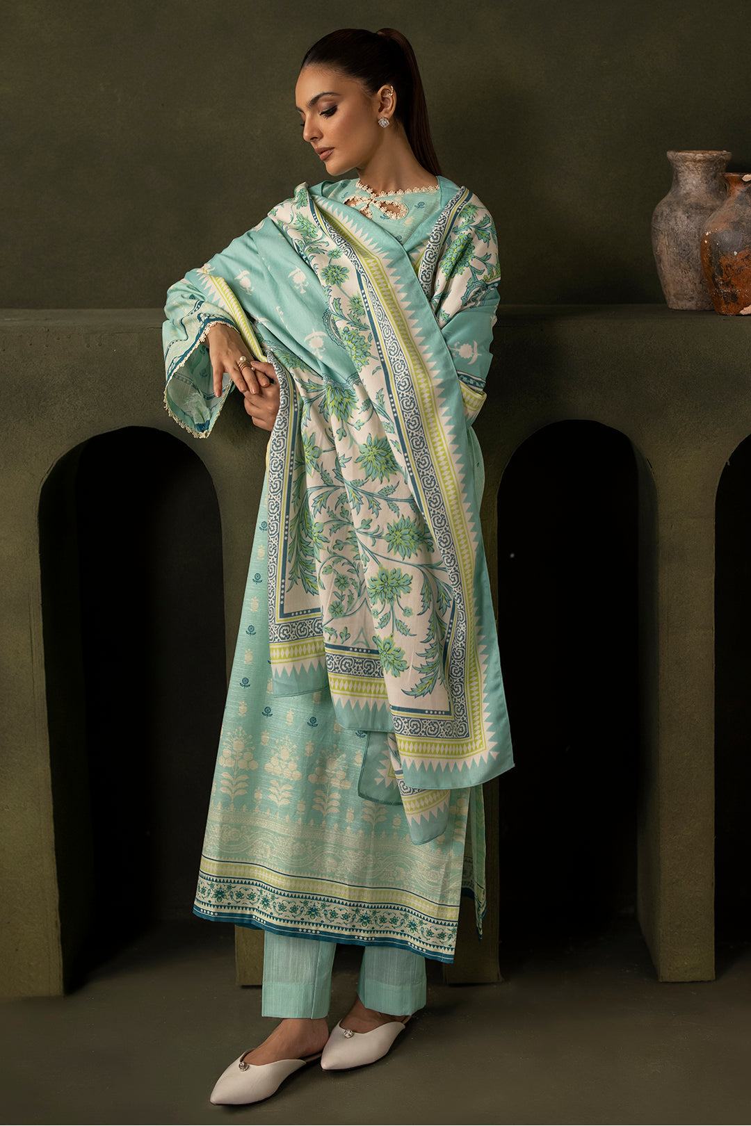 Zellbury | Unstitched 3 Piece Khaddar | Shirt Shalwar Shawl - 0198 - by - Libasekhas UK - Registered Vendor of : Zellbury Women - 100% Original Designer Dresss