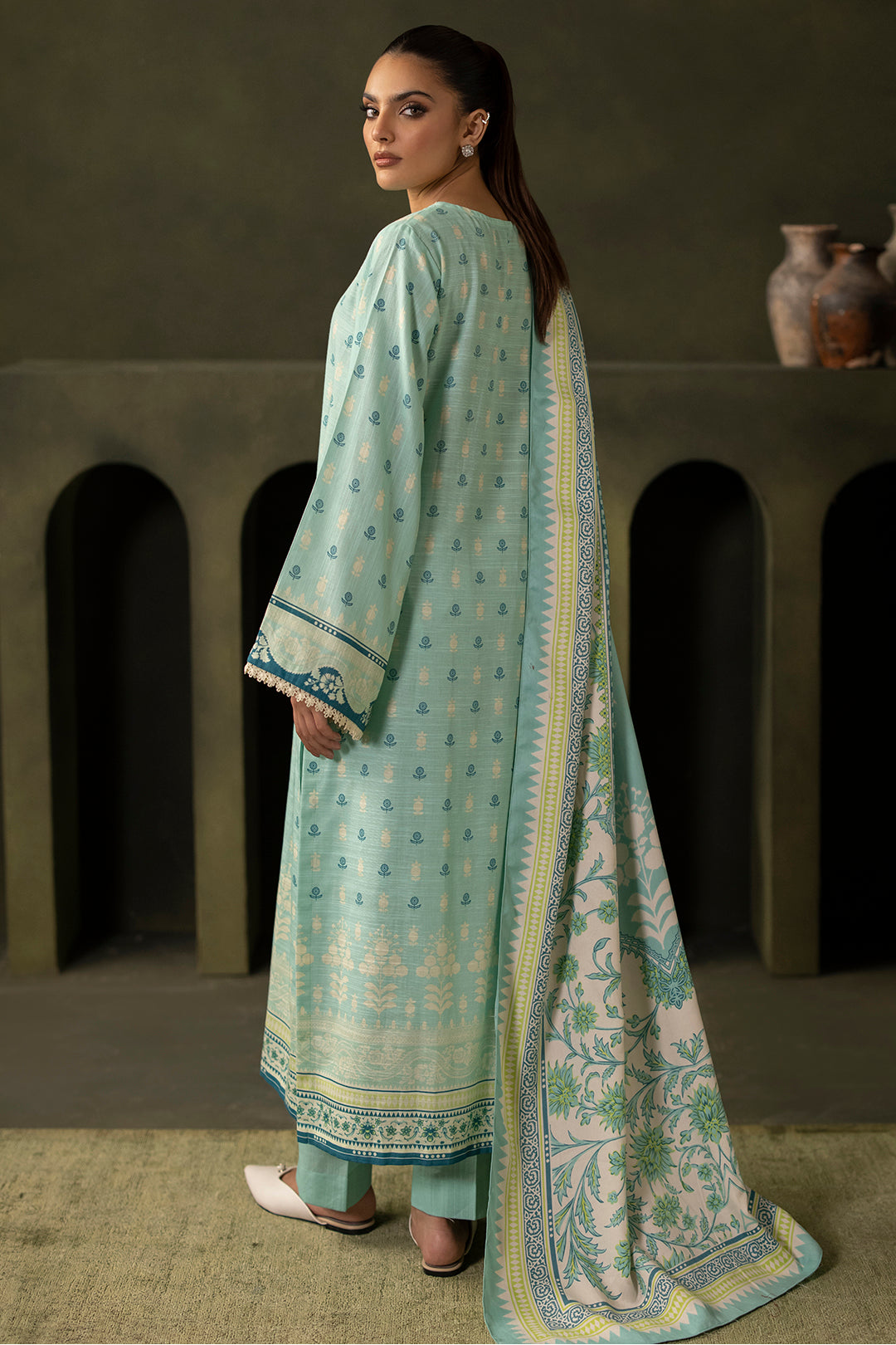 Zellbury | Unstitched 3 Piece Khaddar | Shirt Shalwar Shawl - 0198 - by - Libasekhas UK - Registered Vendor of : Zellbury Women - 100% Original Designer Dresss