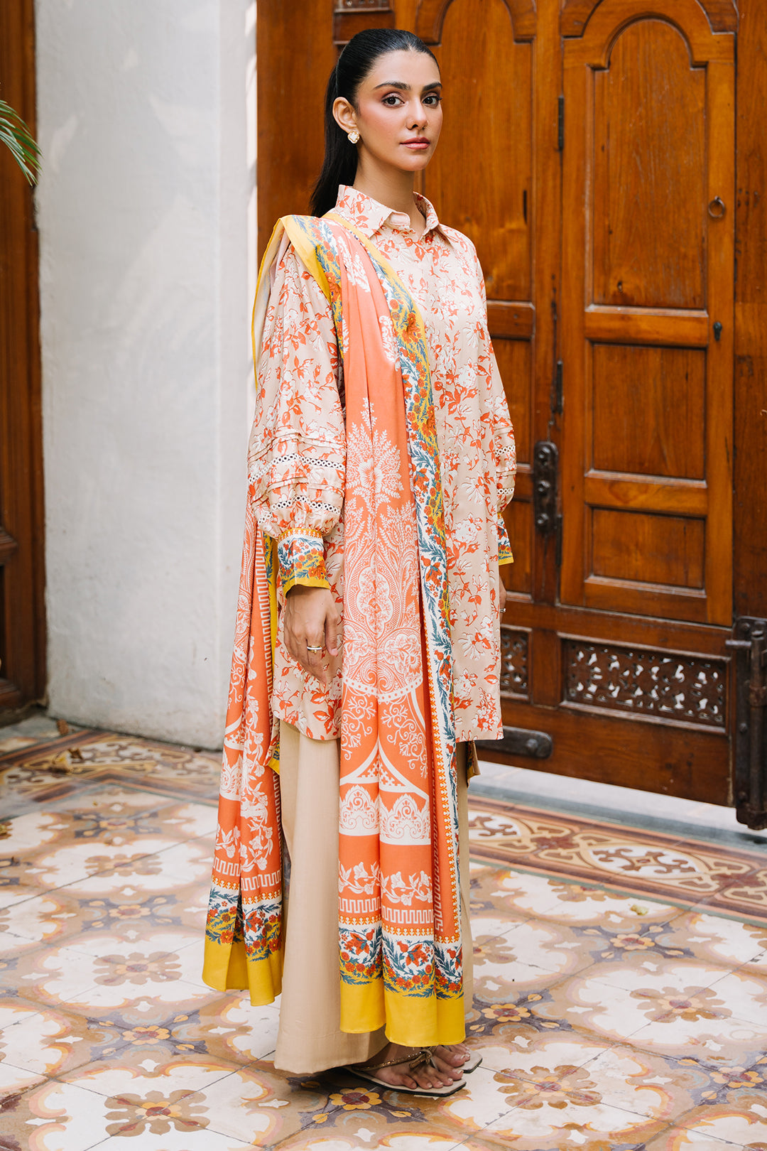 Zellbury | Unstitched 3 Piece Viscose | Shirt Shalwar Dupatta - 0207 - by - Libasekhas UK - Registered Vendor of : Zellbury Women - 100% Original Designer Dresss