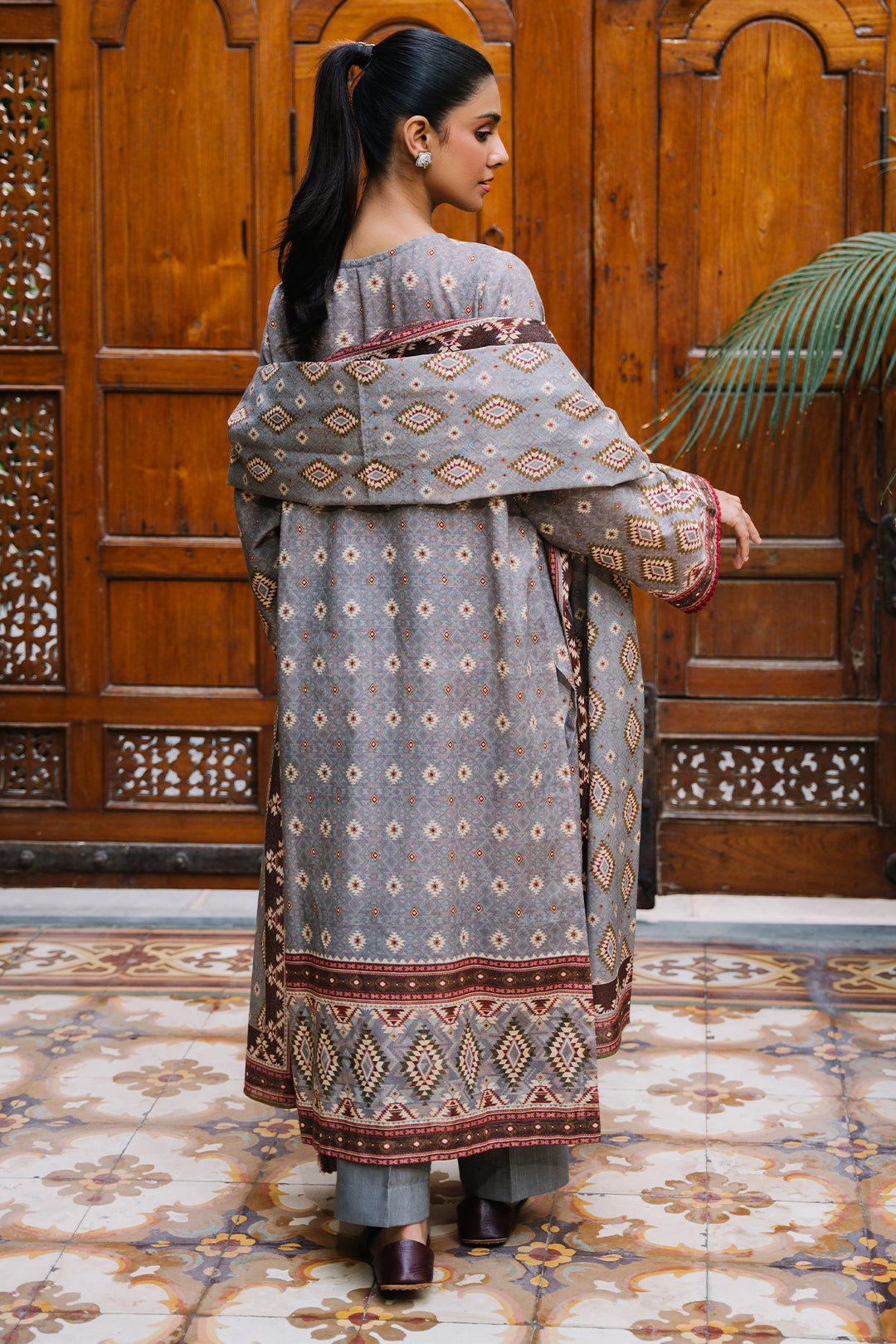 Zellbury | Unstitched 3 Piece Karandi | Shirt Shalwar Dupatta - 0209 - by - Libasekhas UK - Registered Vendor of : Zellbury Women - 100% Original Designer Dresss