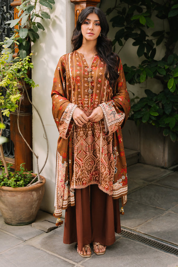 Zellbury | Unstitched 3 Piece Cotail | Shirt Shalwar Dupatta - 0217 - by - Libasekhas UK - Registered Vendor of : Zellbury Women - 100% Original Designer Dresss