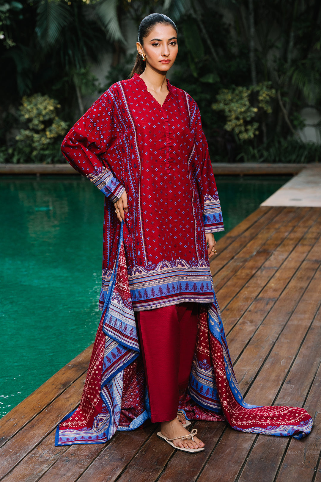 Zellbury | Unstitched 3 Piece Khaddar | Shirt Shalwar Dupatta - 0273 - by - Libasekhas UK - Registered Vendor of : Zellbury Women - 100% Original Designer Dresss