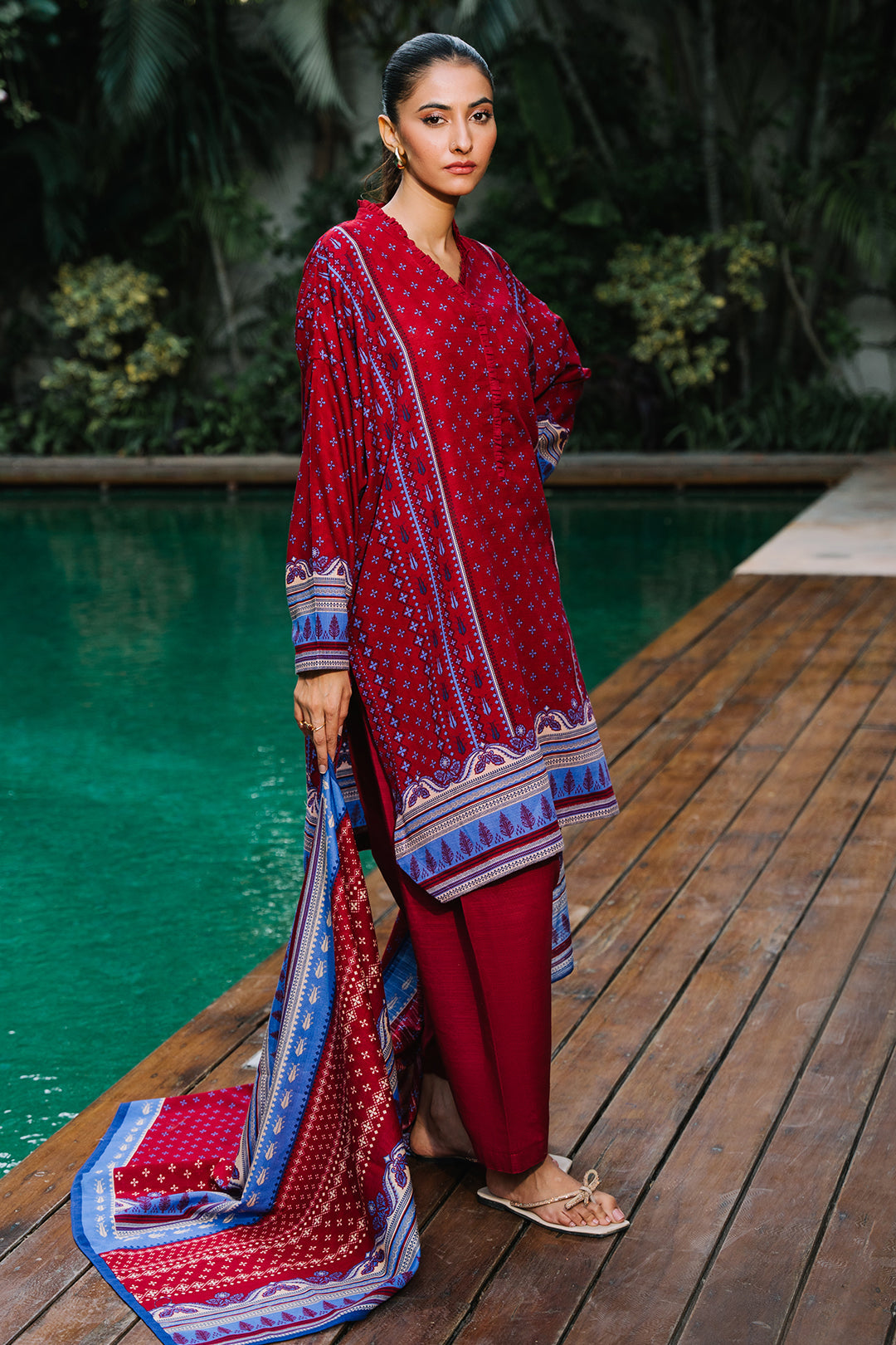 Zellbury | Unstitched 3 Piece Khaddar | Shirt Shalwar Dupatta - 0273 - by - Libasekhas UK - Registered Vendor of : Zellbury Women - 100% Original Designer Dresss