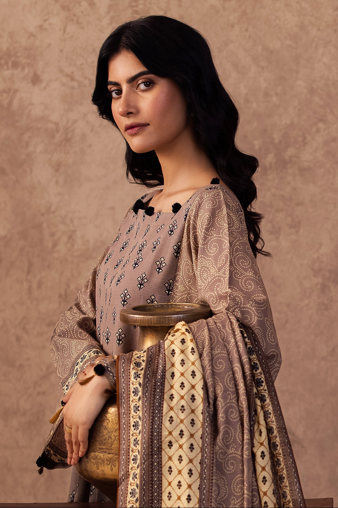 Zellbury | Unstitched 3 Piece Khaddar | Shirt Shalwar Dupatta - 0274 - by - Libasekhas UK - Registered Vendor of : Zellbury Women - 100% Original Designer Dresss