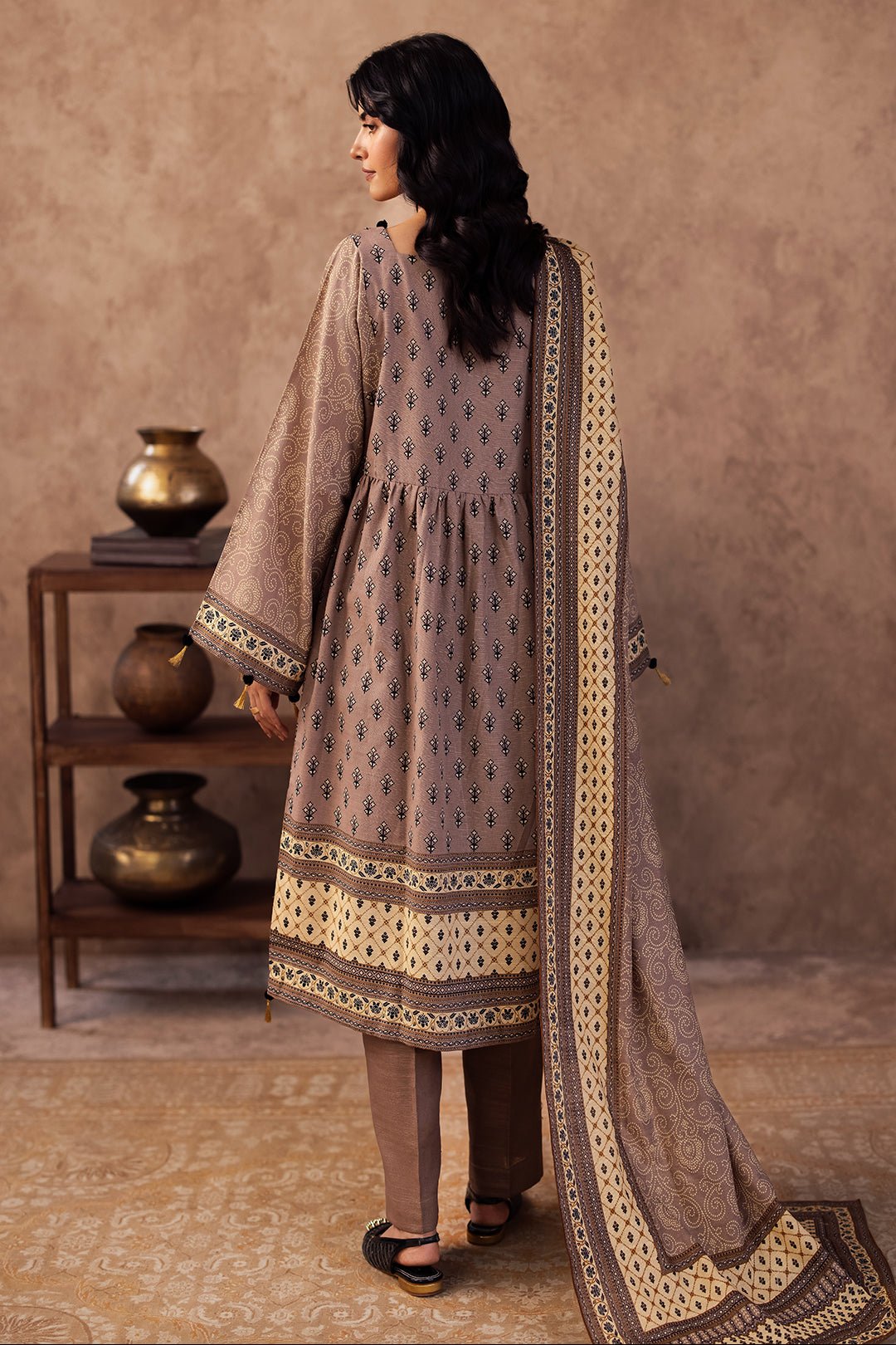 Zellbury | Unstitched 3 Piece Khaddar | Shirt Shalwar Dupatta - 0274 - by - Libasekhas UK - Registered Vendor of : Zellbury Women - 100% Original Designer Dresss