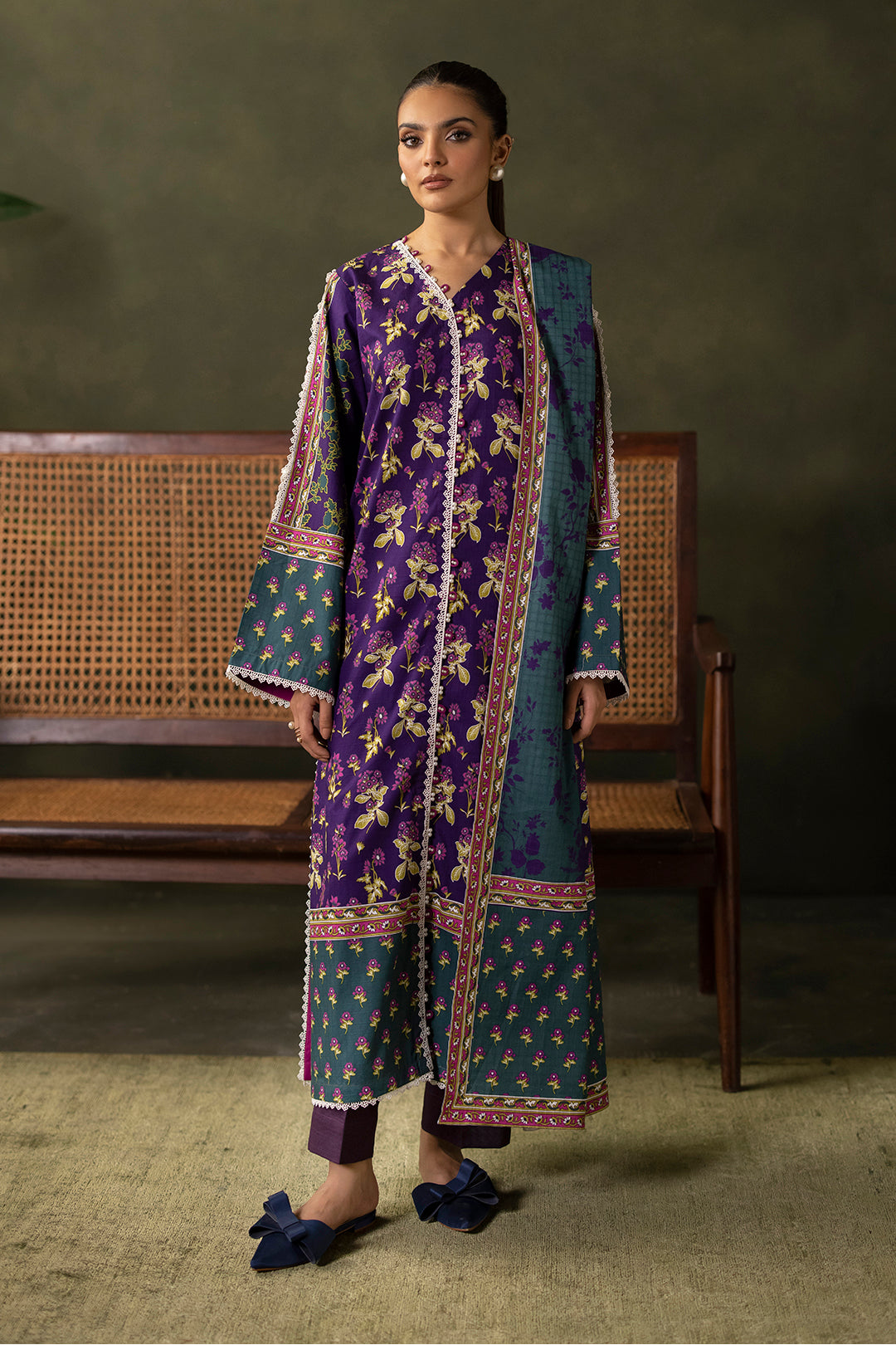Zellbury | Unstitched 3 Piece Khaddar | Shirt Shalwar Dupatta - 0279 - by - Libasekhas UK - Registered Vendor of : Zellbury Women - 100% Original Designer Dresss