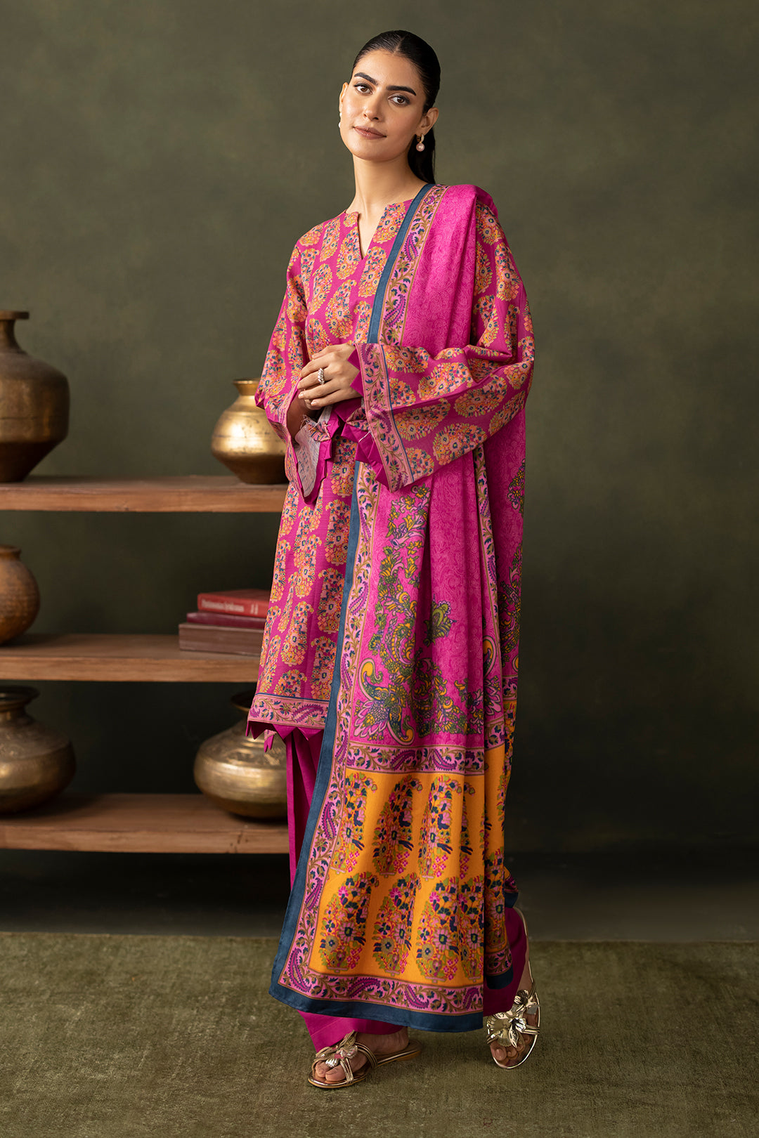 Zellbury | Unstitched 3 Piece Khaddar | Shirt Shalwar Dupatta - 0287 - by - Libasekhas UK - Registered Vendor of : Zellbury Women - 100% Original Designer Dresss