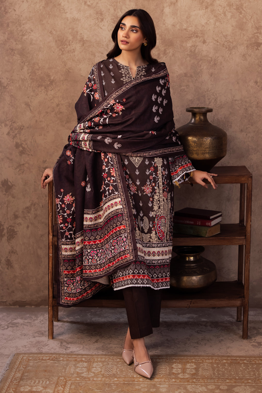 Zellbury | Unstitched 3 Piece Khaddar | Shirt Shalwar Dupatta - 0288 - by - Libasekhas UK - Registered Vendor of : Zellbury Women - 100% Original Designer Dresss