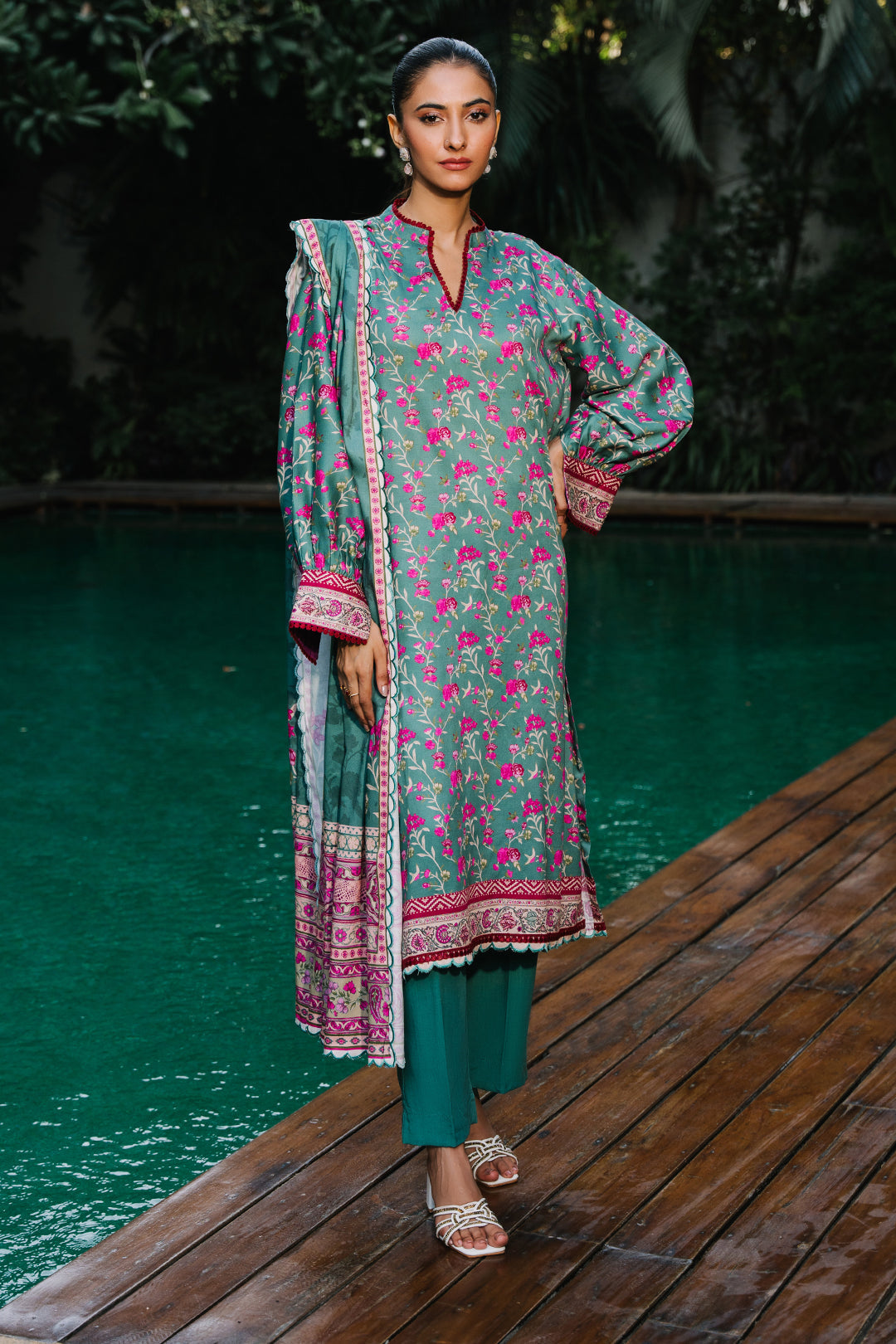 Zellbury | Unstitched 3 Piece Viscose | Shirt Shalwar Dupatta - 0296 - by - Libasekhas UK - Registered Vendor of : Zellbury Women - 100% Original Designer Dresss