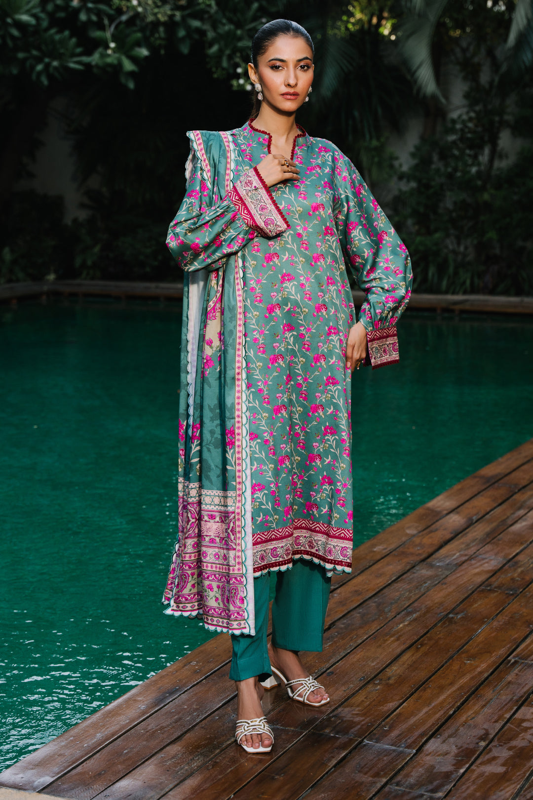Zellbury | Unstitched 3 Piece Viscose | Shirt Shalwar Dupatta - 0296 - by - Libasekhas UK - Registered Vendor of : Zellbury Women - 100% Original Designer Dresss